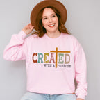 Created With A Purpose - Christianity Unisex Crewneck T-Shirt Sweatshirt Hoodie