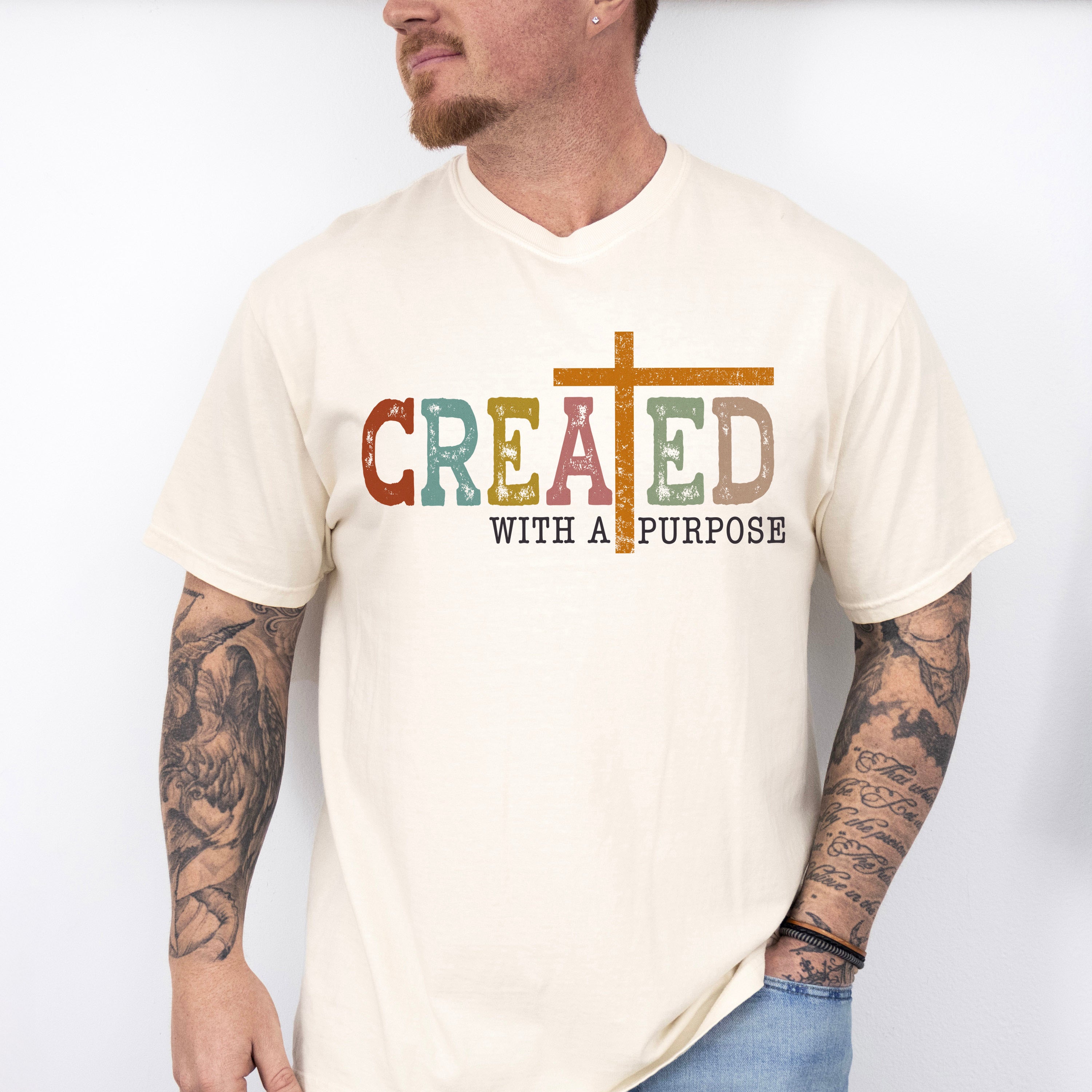 Created With A Purpose - Christianity Unisex Crewneck T-Shirt Sweatshirt Hoodie