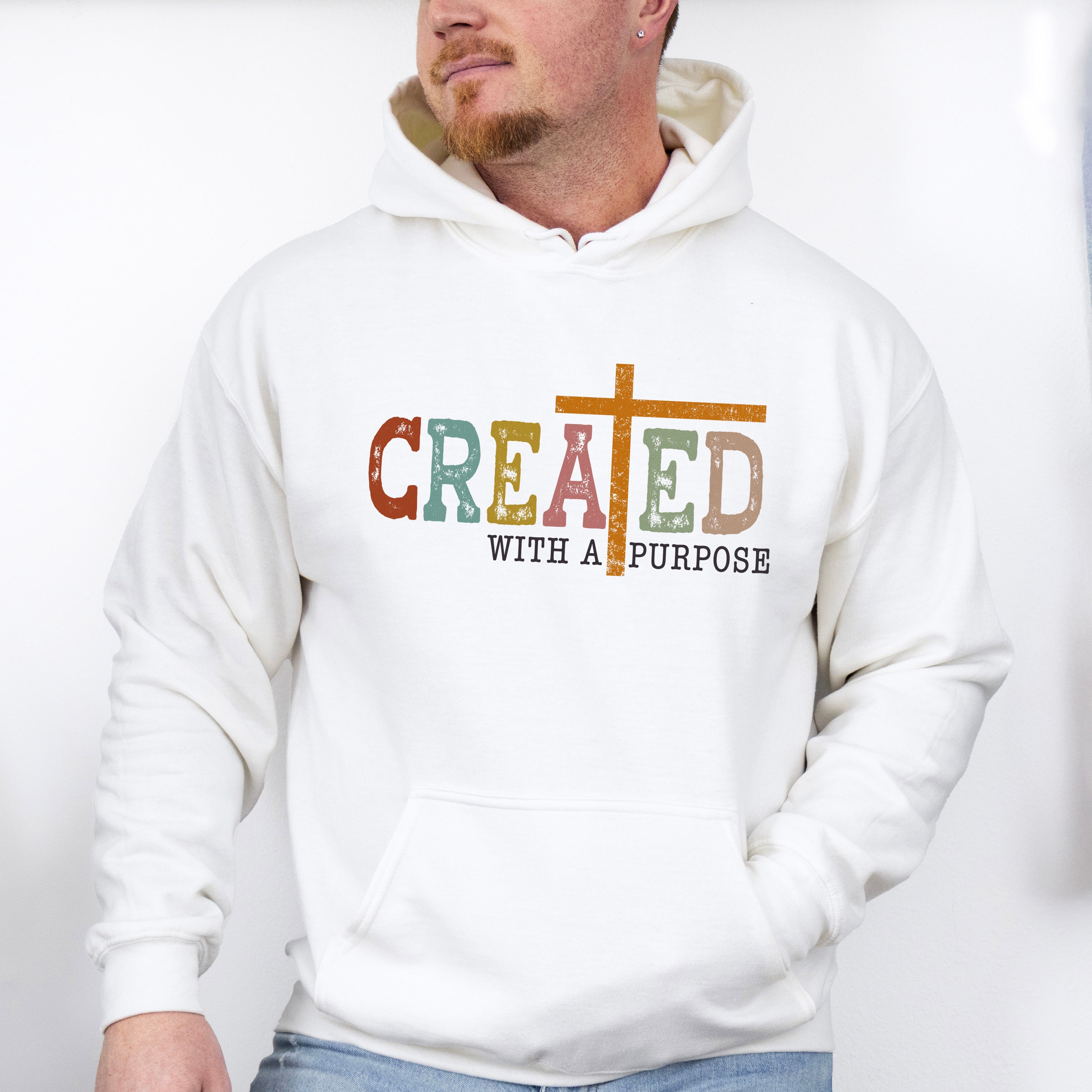 Created With A Purpose - Christianity Unisex Crewneck T-Shirt Sweatshirt Hoodie