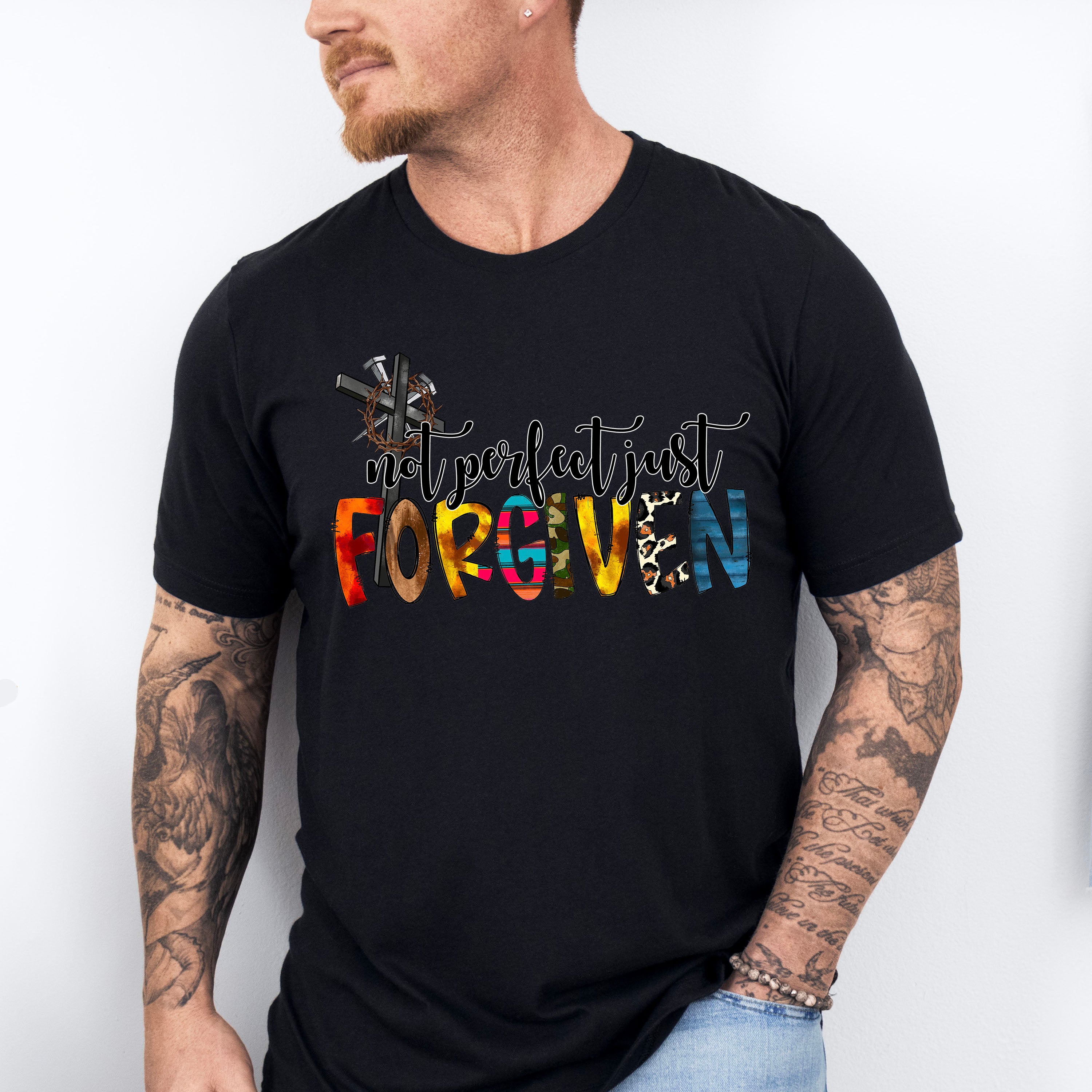 Not Perfect Just Forgiven - Christianity Unisex Crewneck T-Shirt Sweatshirt Hoodie