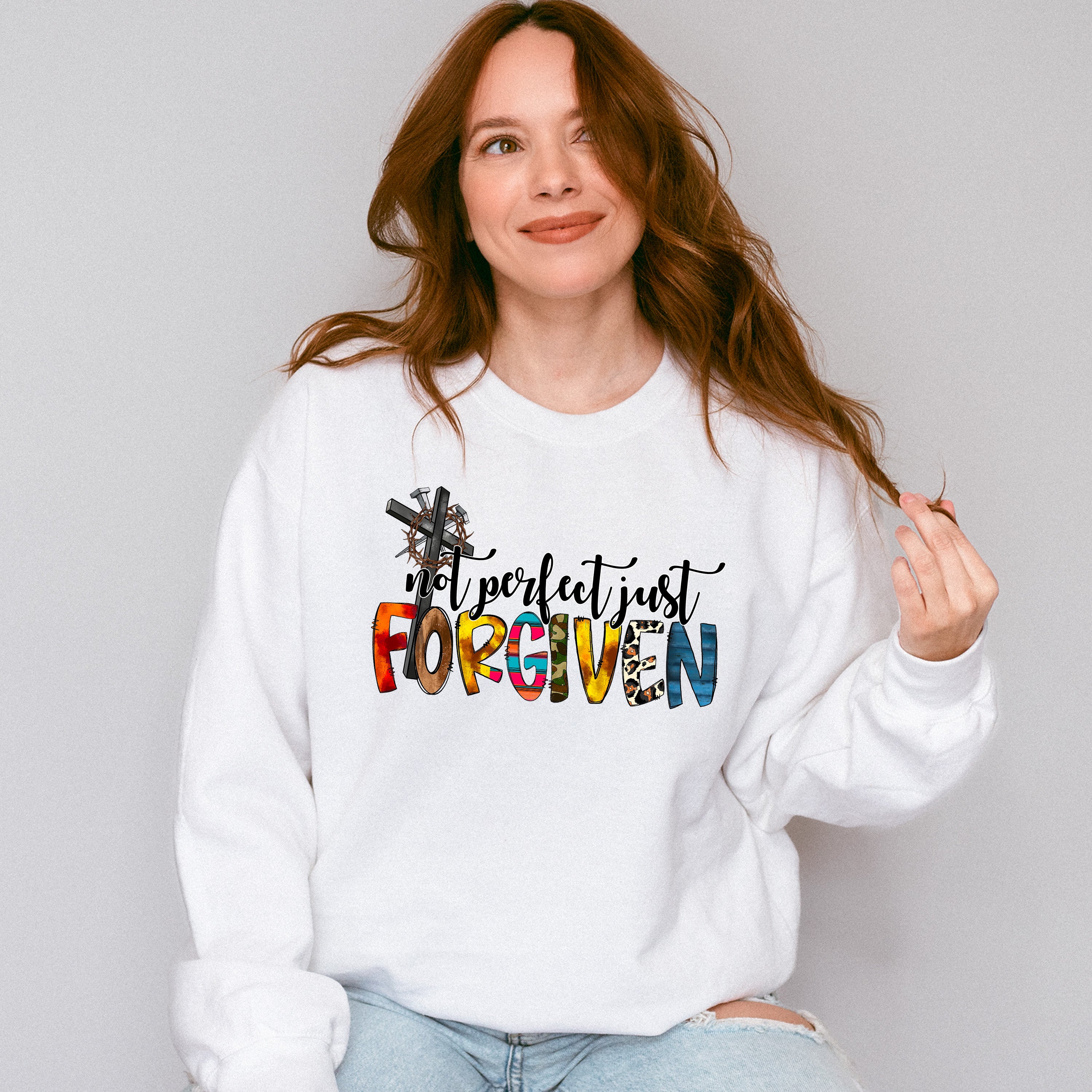 Not Perfect Just Forgiven - Christianity Unisex Crewneck T-Shirt Sweatshirt Hoodie