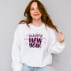 Happy New Year Firework Design - New Years Unisex Crewneck T-Shirt Sweatshirt Hoodie