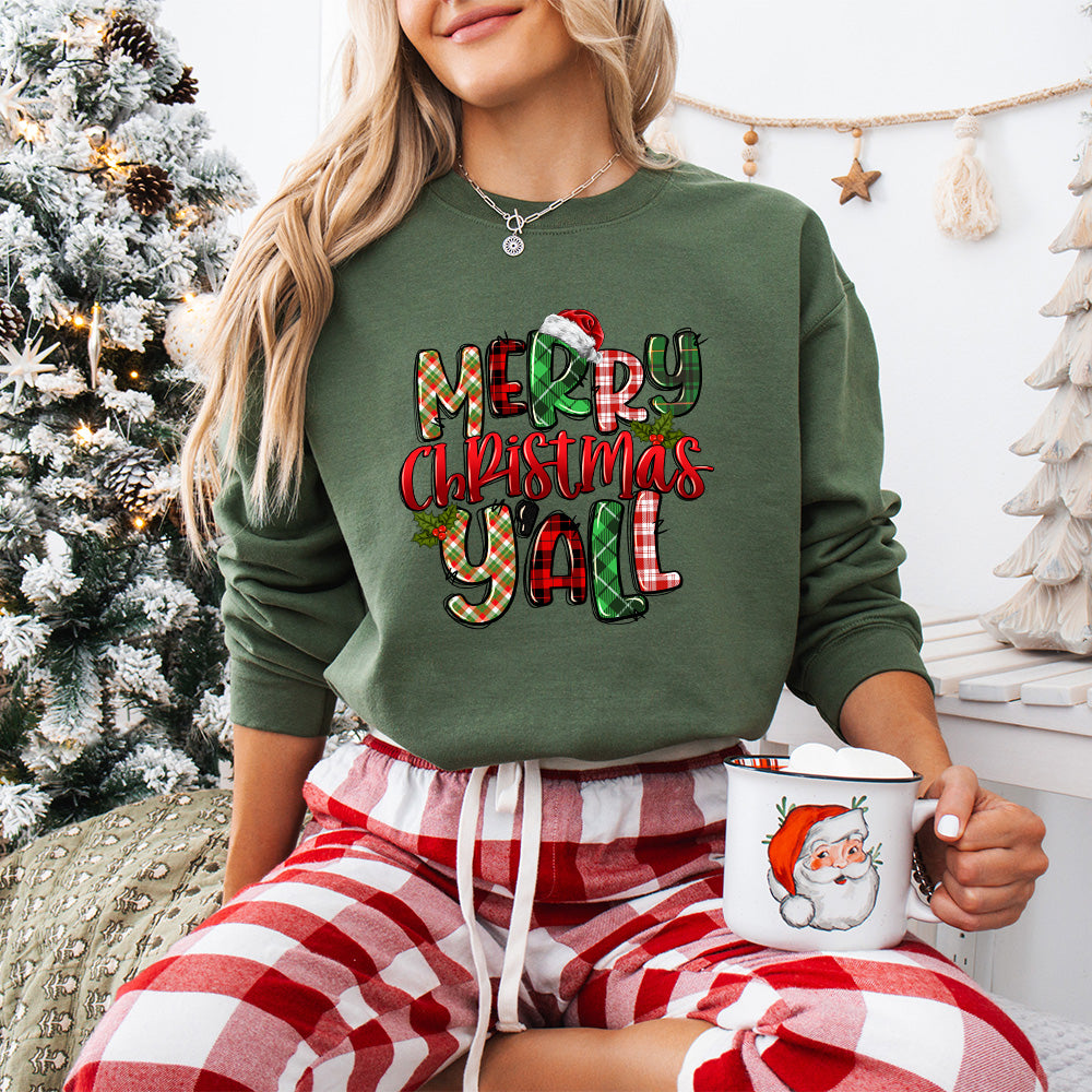 Merry Christmas Y'all - Christmas Unisex Crewneck T-Shirt Sweatshirt Hoodie