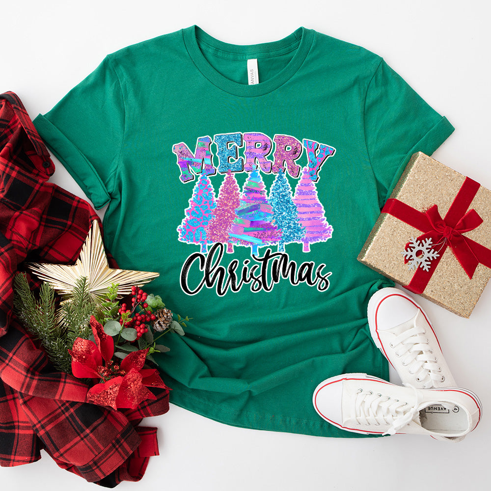 Merry Christmas Trees - Christmas Unisex Crewneck T-Shirt Sweatshirt Hoodie