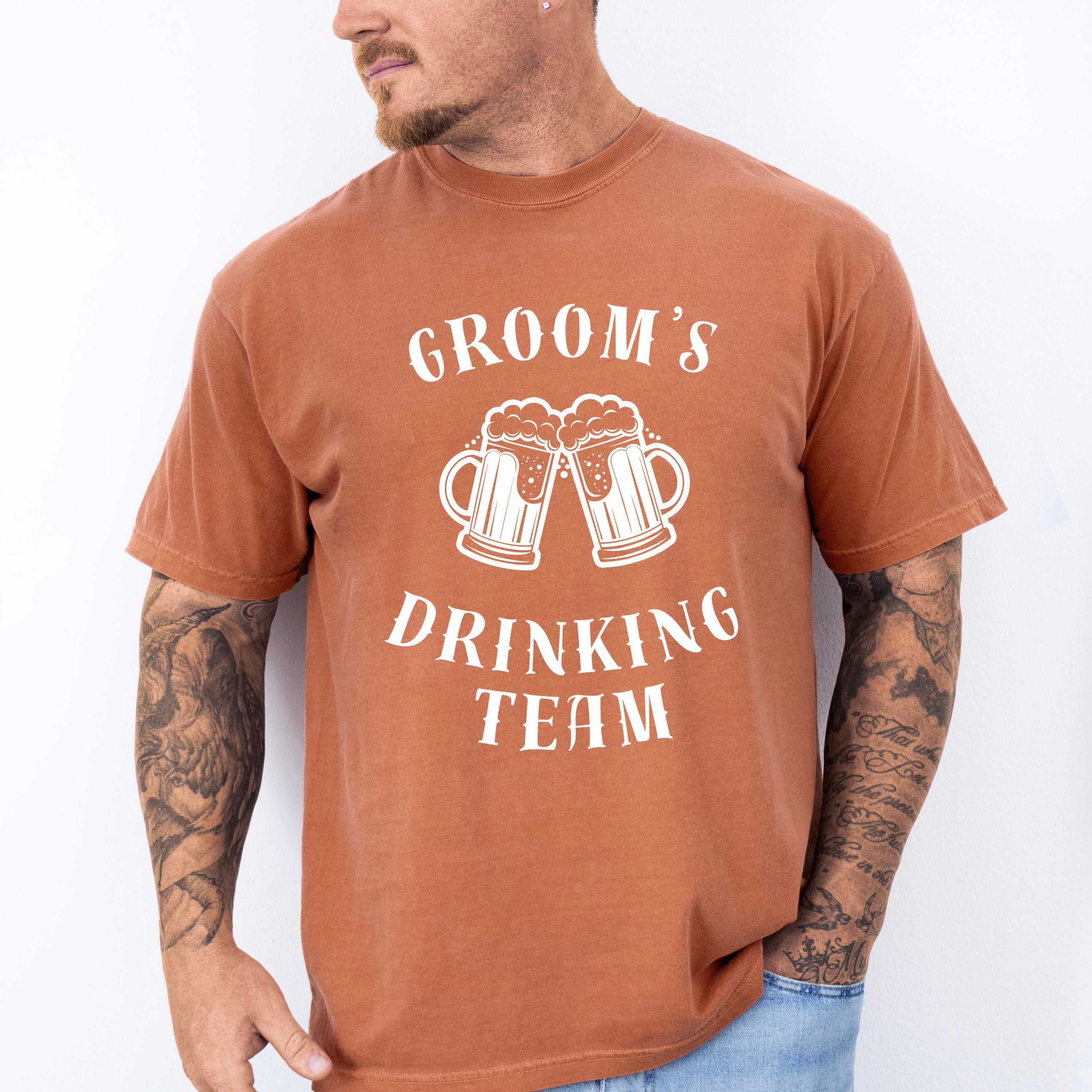 Groom's Drinking Team - Bachelor Unisex Crewneck T-Shirt Sweatshirt Hoodie