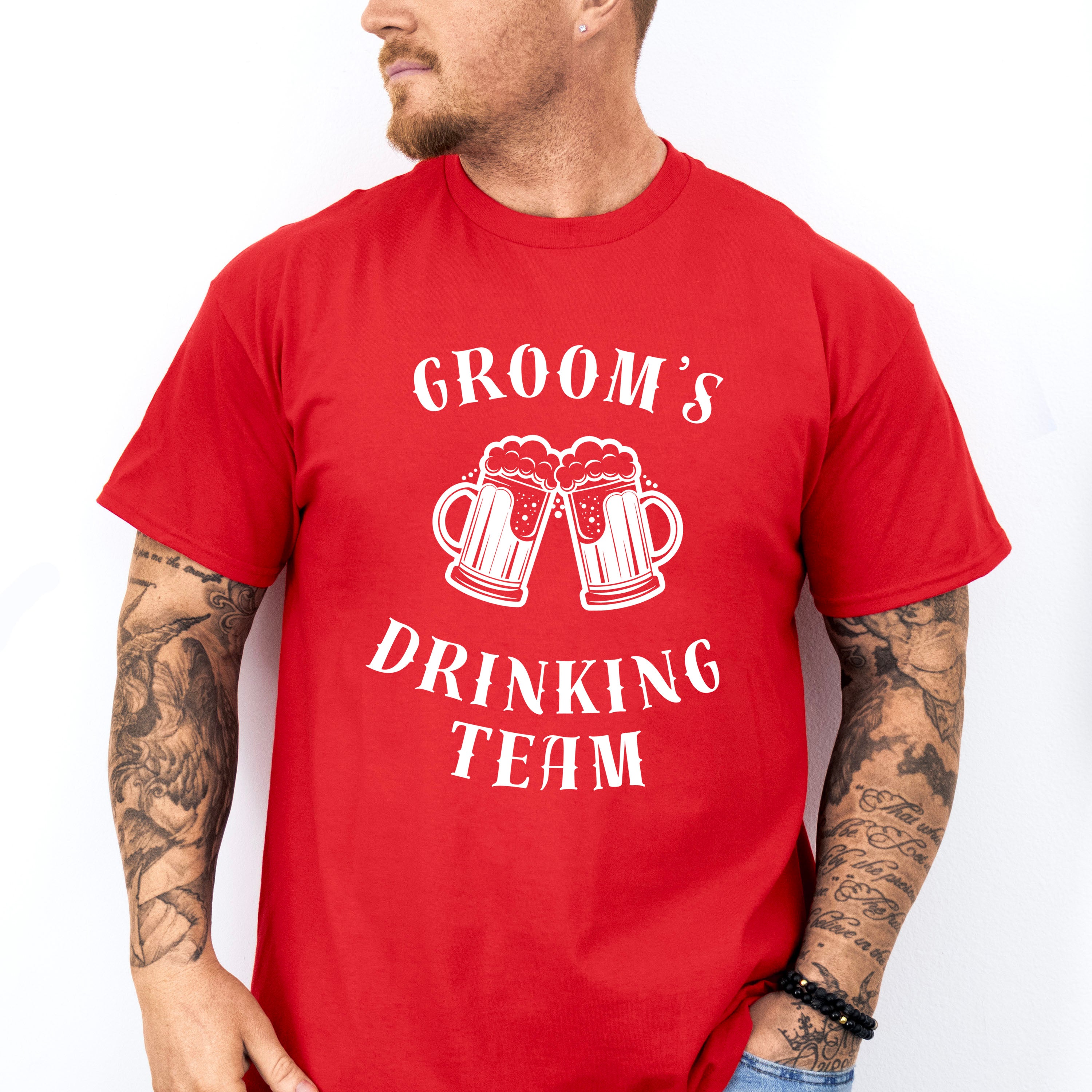 Groom's Drinking Team - Bachelor Unisex Crewneck T-Shirt Sweatshirt Hoodie