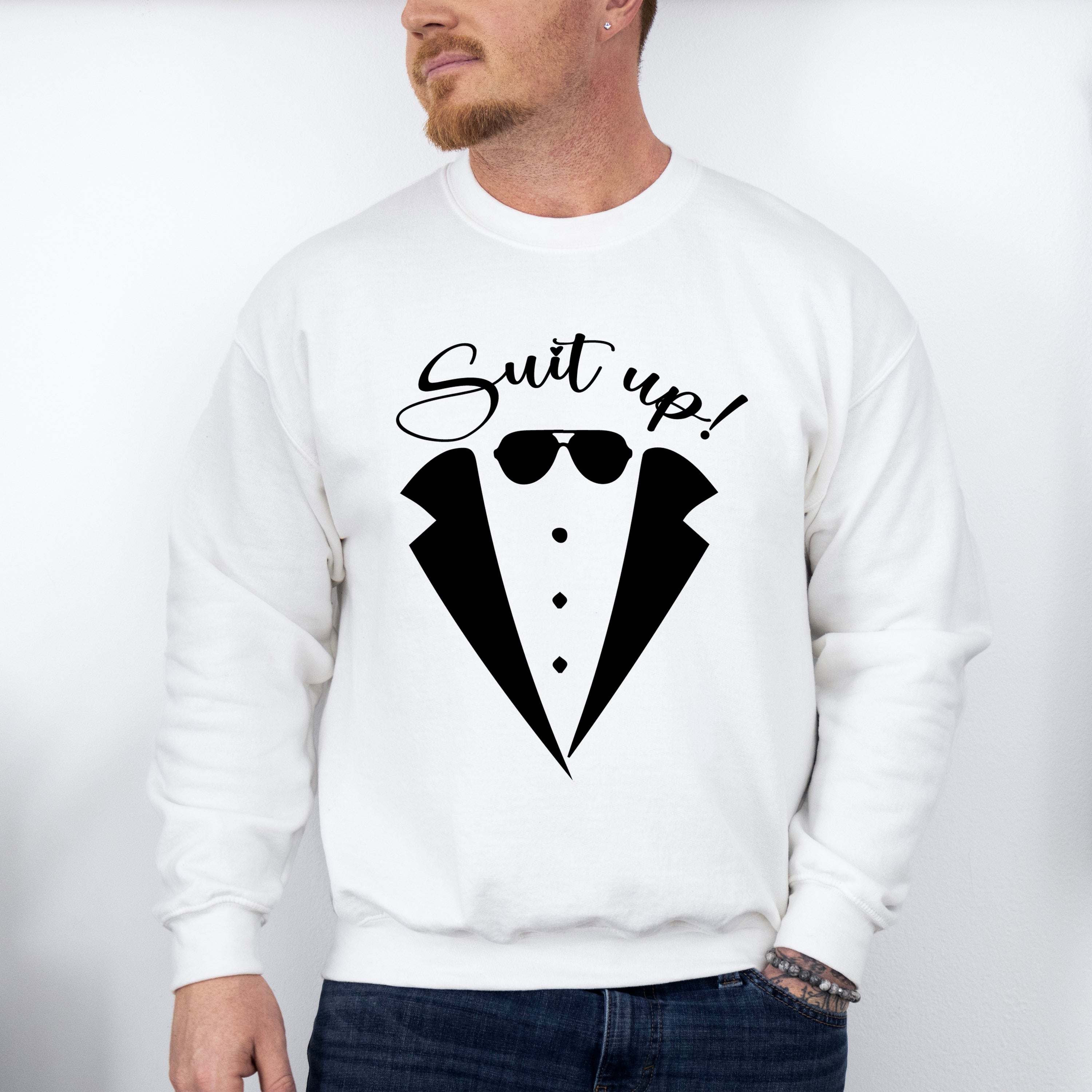 Suit Up Glasses Design - Bachelor Unisex Crewneck T-Shirt Sweatshirt Hoodie