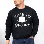 Time To Suit Up Hat Design - Bachelor Unisex Crewneck T-Shirt Sweatshirt Hoodie