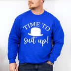 Time To Suit Up Hat Design - Bachelor Unisex Crewneck T-Shirt Sweatshirt Hoodie