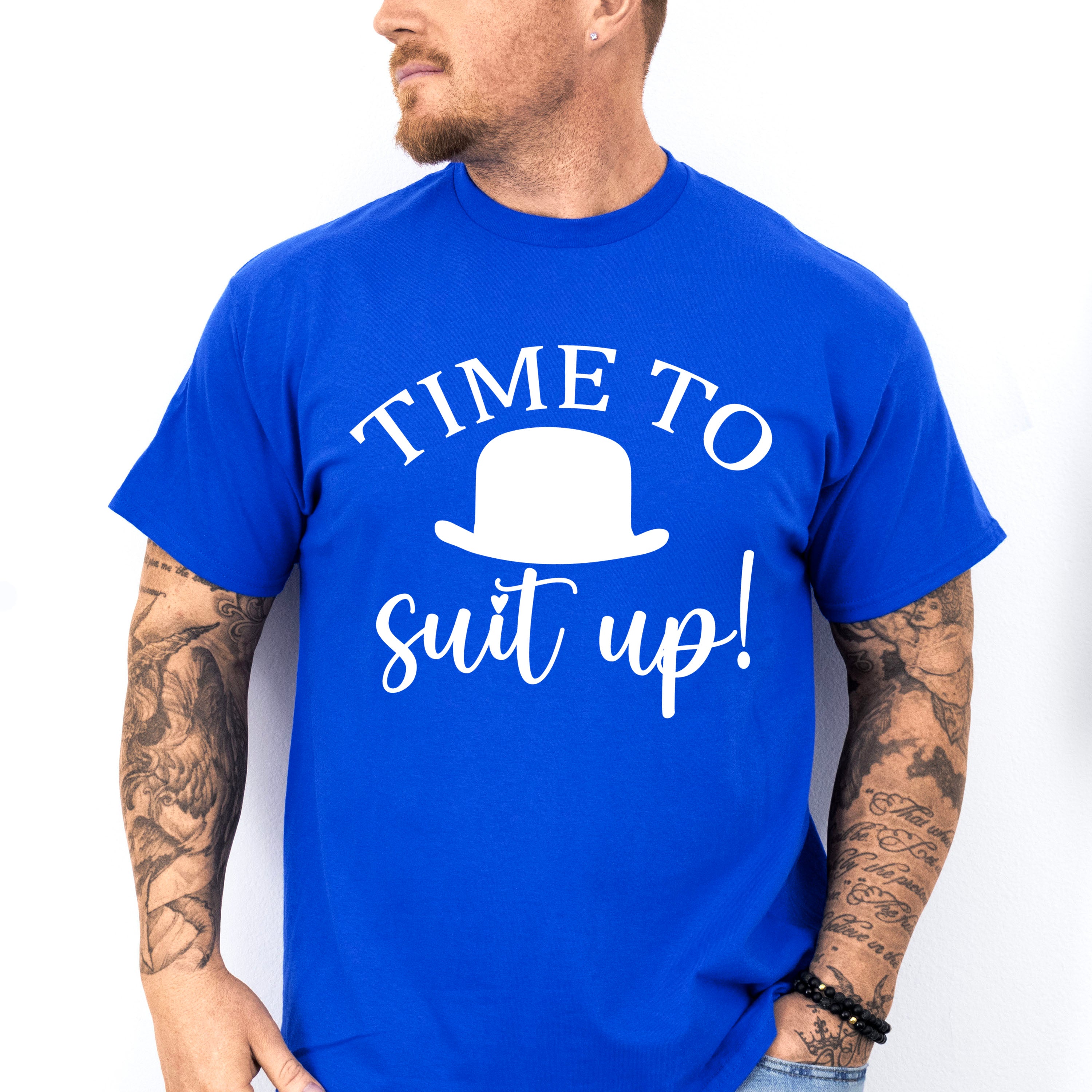 Time To Suit Up Hat Design - Bachelor Unisex Crewneck T-Shirt Sweatshirt Hoodie