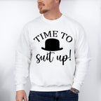 Time To Suit Up Hat Design - Bachelor Unisex Crewneck T-Shirt Sweatshirt Hoodie