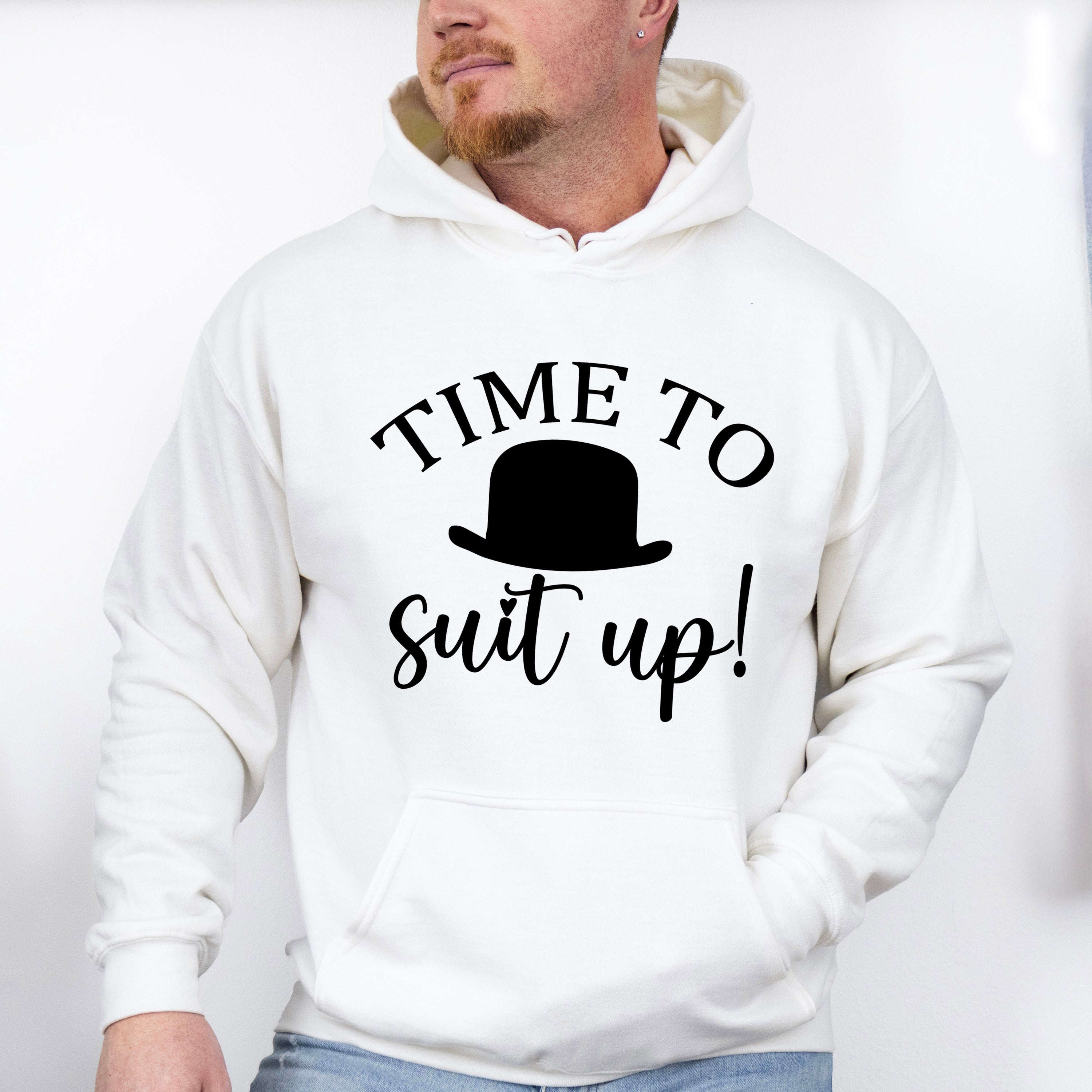 Time To Suit Up Hat Design - Bachelor Unisex Crewneck T-Shirt Sweatshirt Hoodie
