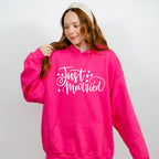 Just Married Cursive Design - Honeymoon Unisex Crewneck T-Shirt Sweatshirt Hoodie
