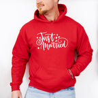 Just Married Cursive Design - Honeymoon Unisex Crewneck T-Shirt Sweatshirt Hoodie