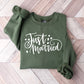 Just Married Cursive Design - Honeymoon Unisex Crewneck T-Shirt Sweatshirt Hoodie