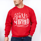 Just Married Heart Design - Honeymoon Unisex Crewneck T-Shirt Sweatshirt Hoodie