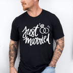 Just Married Ring Design - Honeymoon Unisex Crewneck T-Shirt Sweatshirt Hoodie