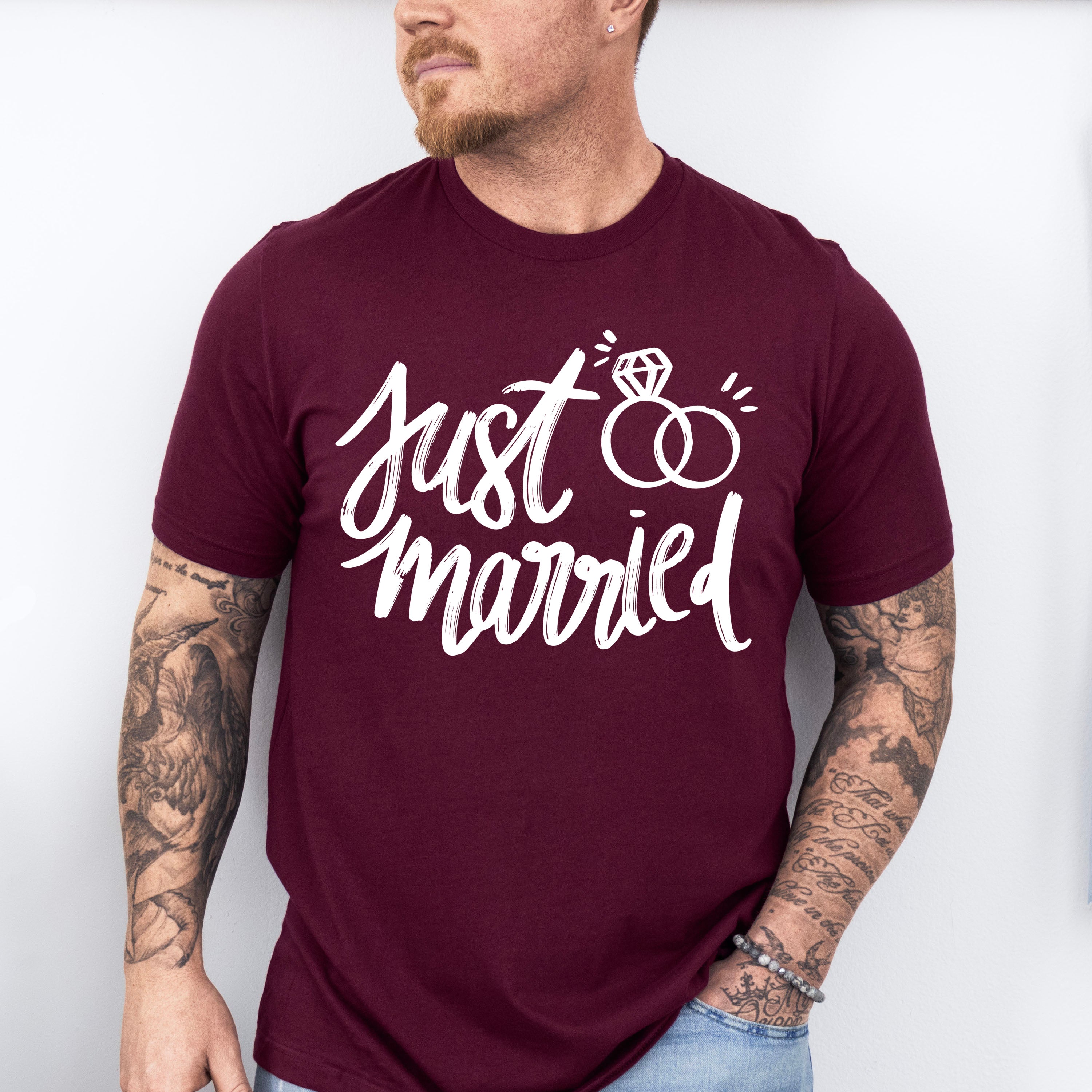 Just Married Ring Design - Honeymoon Unisex Crewneck T-Shirt Sweatshirt Hoodie