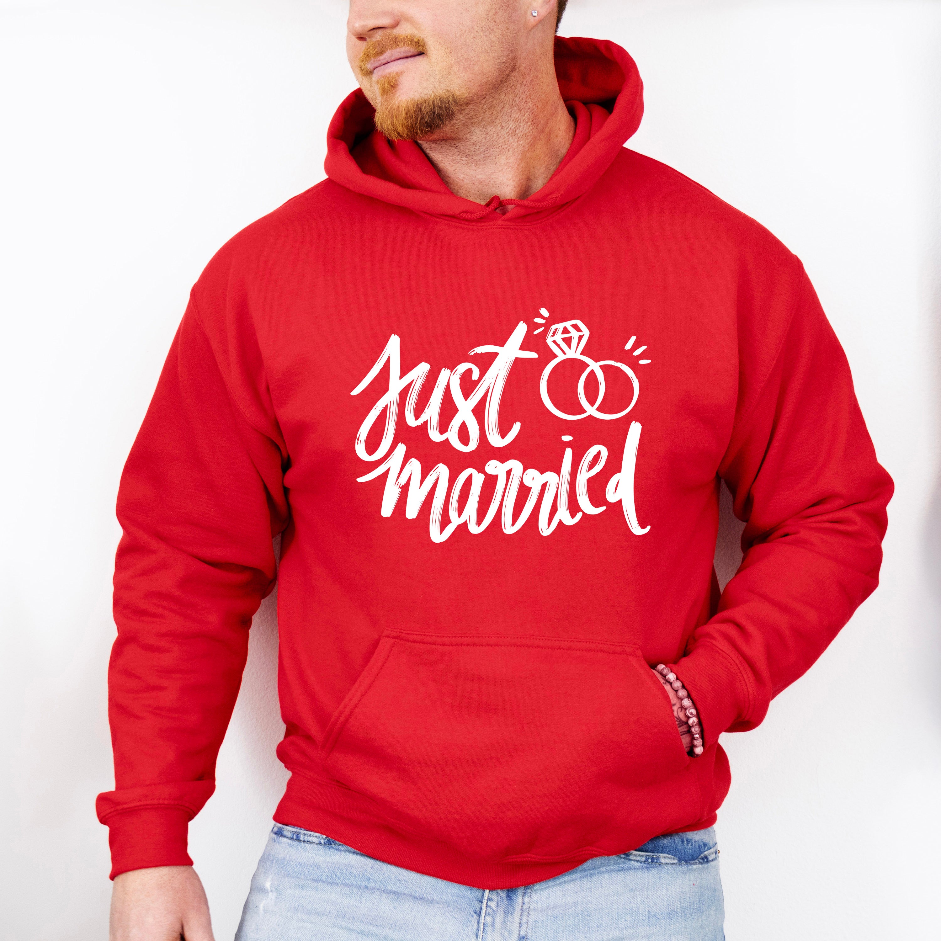 Just Married Ring Design - Honeymoon Unisex Crewneck T-Shirt Sweatshirt Hoodie