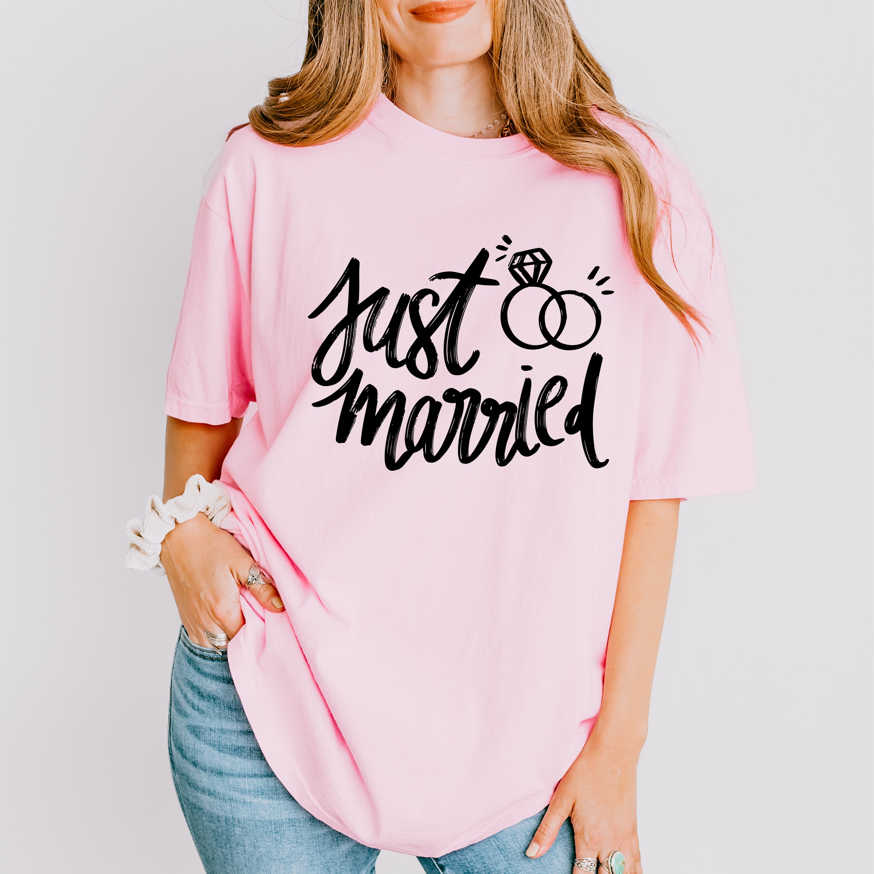Just Married Ring Design - Honeymoon Unisex Crewneck T-Shirt Sweatshirt Hoodie