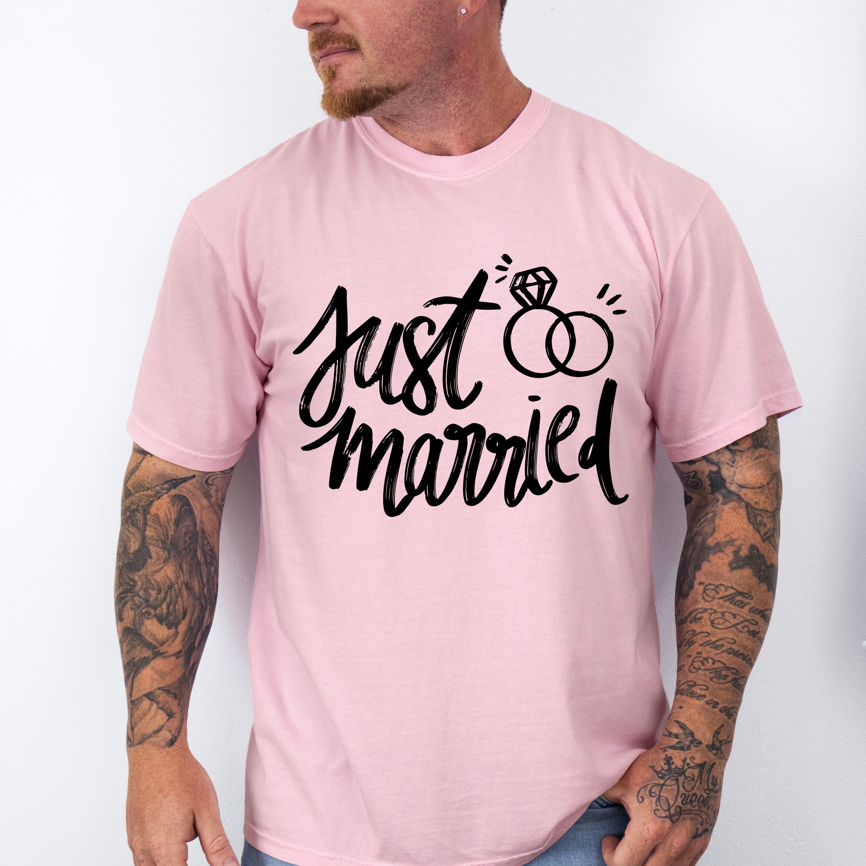 Just Married Ring Design - Honeymoon Unisex Crewneck T-Shirt Sweatshirt Hoodie