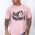 Just Married Ring Design - Honeymoon Unisex Crewneck T-Shirt Sweatshirt Hoodie