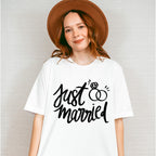 Just Married Ring Design - Honeymoon Unisex Crewneck T-Shirt Sweatshirt Hoodie
