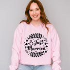 Just Married Leaf Design - Honeymoon Unisex Crewneck T-Shirt Sweatshirt Hoodie