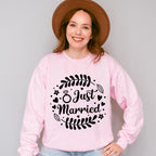 Just Married Leaf Design - Honeymoon Unisex Crewneck T-Shirt Sweatshirt Hoodie