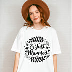 Just Married Leaf Design - Honeymoon Unisex Crewneck T-Shirt Sweatshirt Hoodie