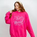 Just Married Curly Design - Honeymoon Unisex Crewneck T-Shirt Sweatshirt Hoodie