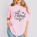 Just Married Star Design - Honeymoon Unisex Crewneck T-Shirt Sweatshirt Hoodie