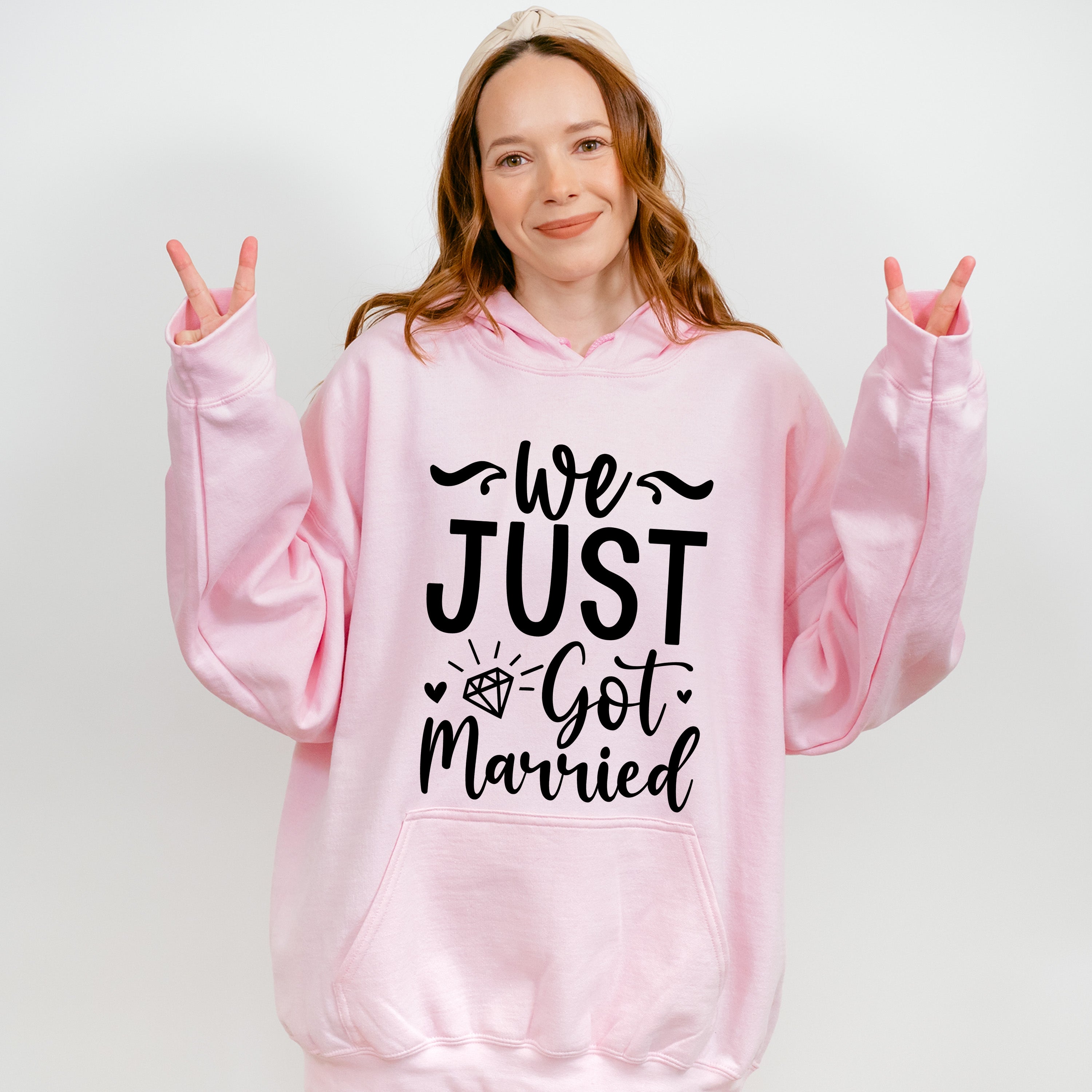 We Just Got Married Diamond Design - Honeymoon Unisex Crewneck T-Shirt Sweatshirt Hoodie