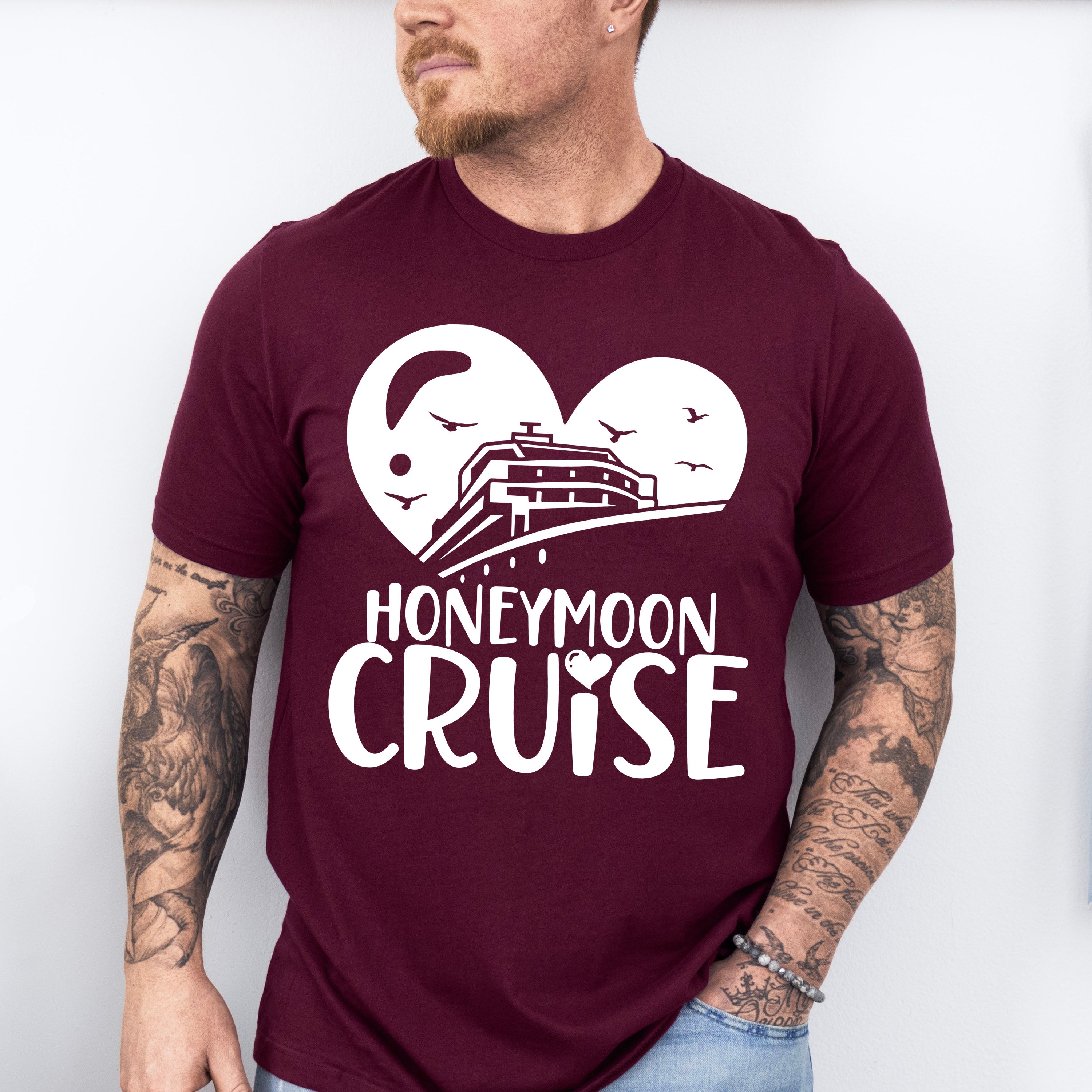 Honeymoon Cruise Heart Design - Honeymoon Unisex Crewneck T-Shirt Sweatshirt Hoodie