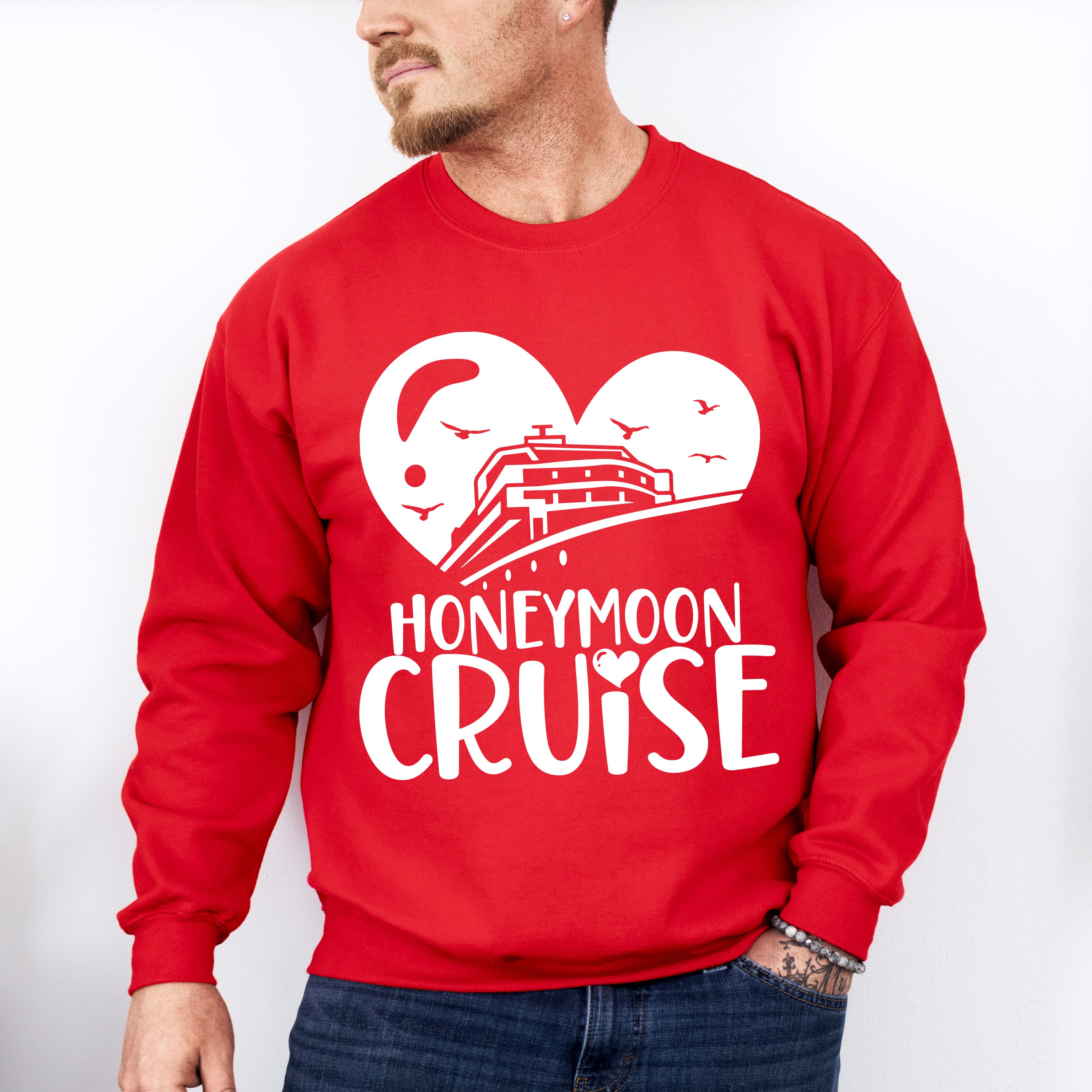 Honeymoon Cruise Heart Design - Honeymoon Unisex Crewneck T-Shirt Sweatshirt Hoodie