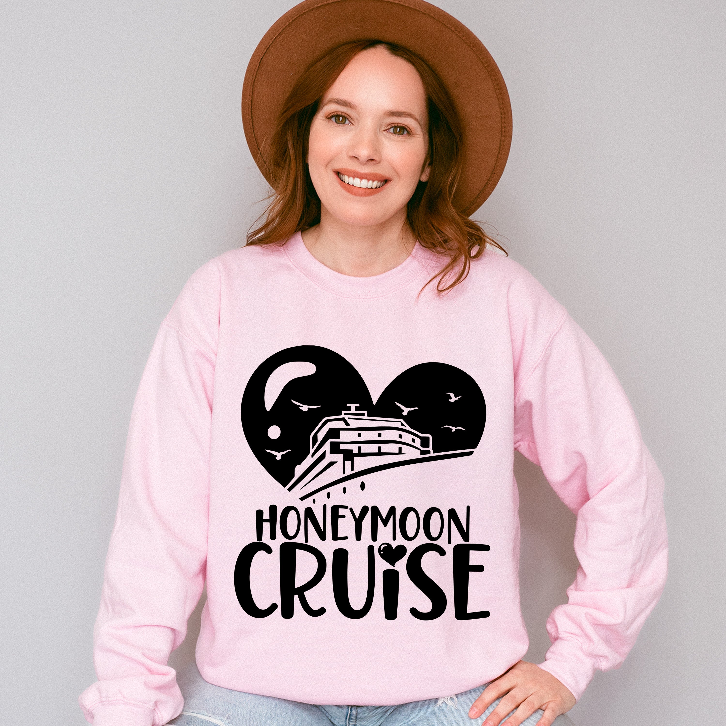 Honeymoon Cruise Heart Design - Honeymoon Unisex Crewneck T-Shirt Sweatshirt Hoodie