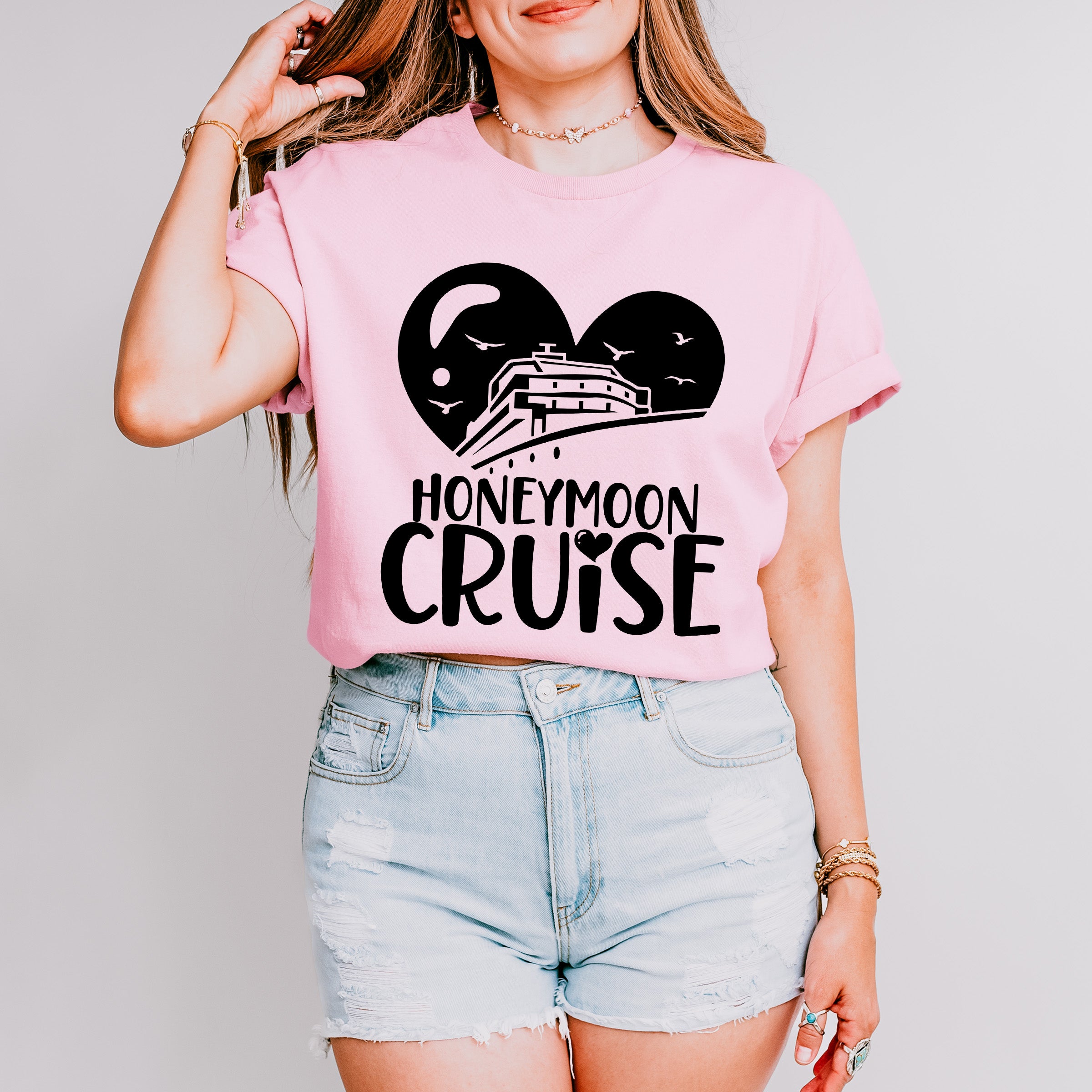 Honeymoon Cruise Heart Design - Honeymoon Unisex Crewneck T-Shirt Sweatshirt Hoodie