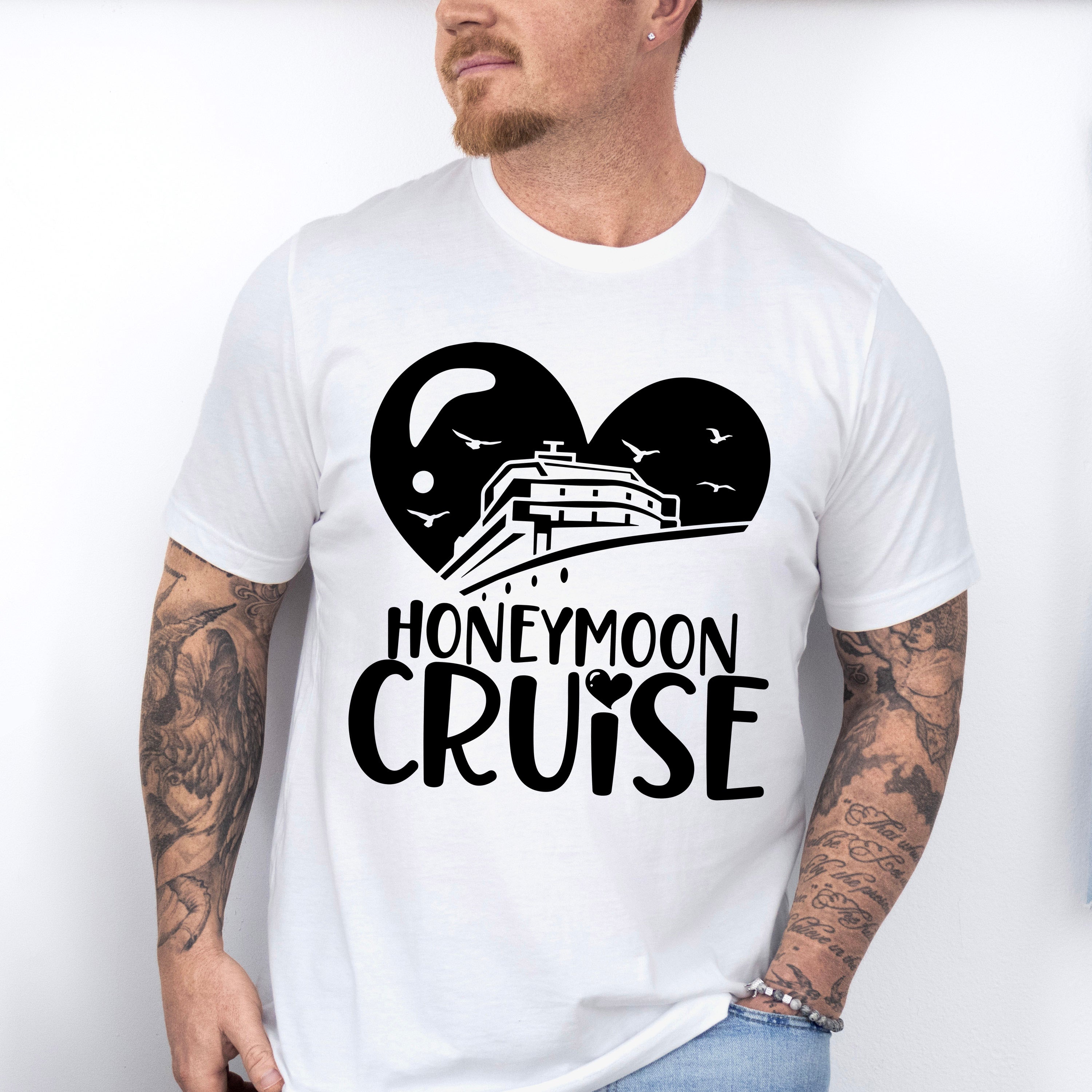 Honeymoon Cruise Heart Design - Honeymoon Unisex Crewneck T-Shirt Sweatshirt Hoodie
