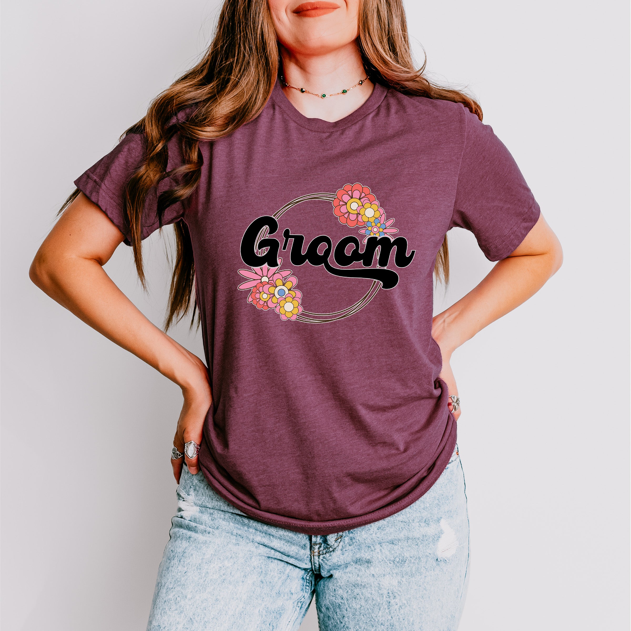 Groom Flower Design - Bachelorette Unisex Crewneck T-Shirt Sweatshirt Hoodie