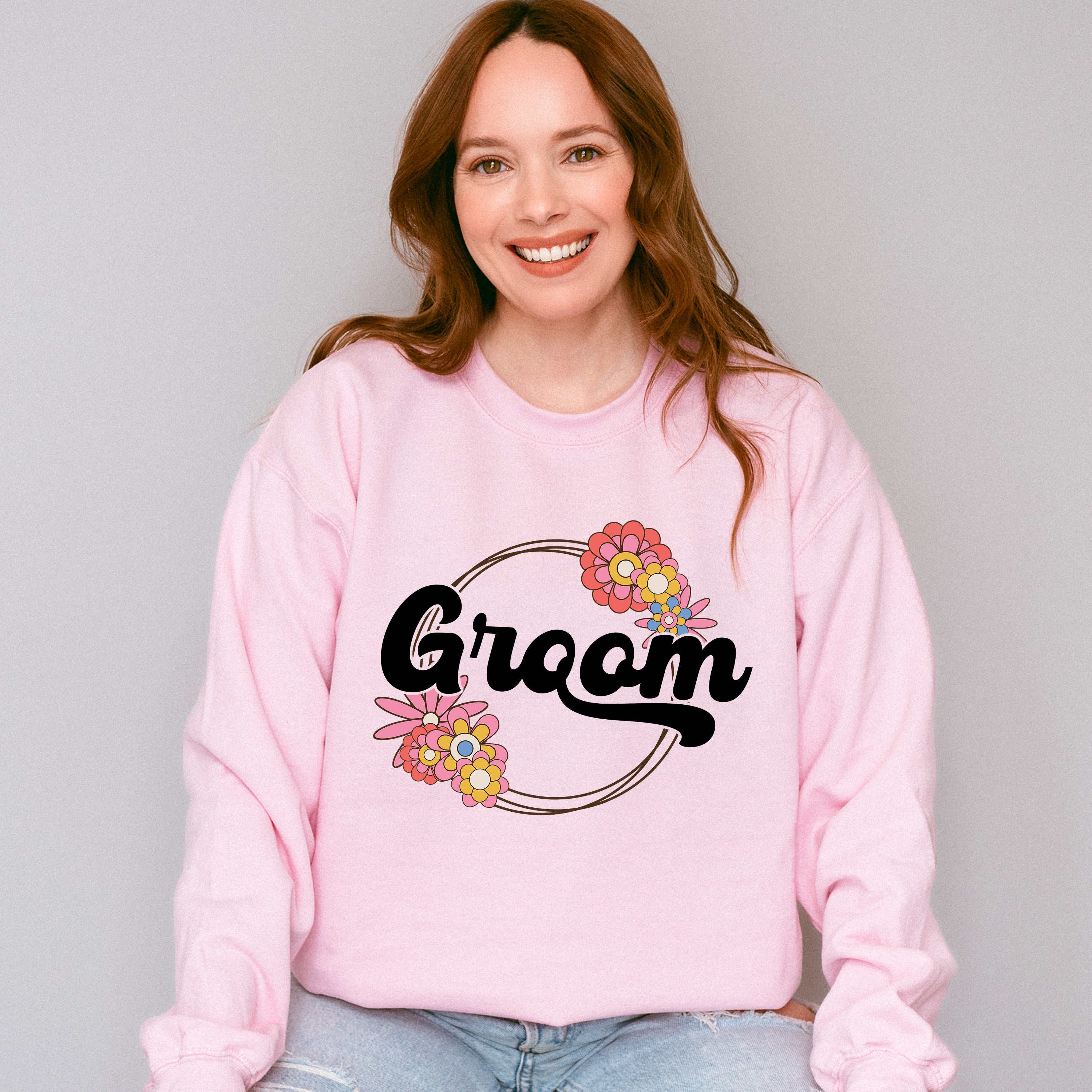 Groom Flower Design - Bachelorette Unisex Crewneck T-Shirt Sweatshirt Hoodie