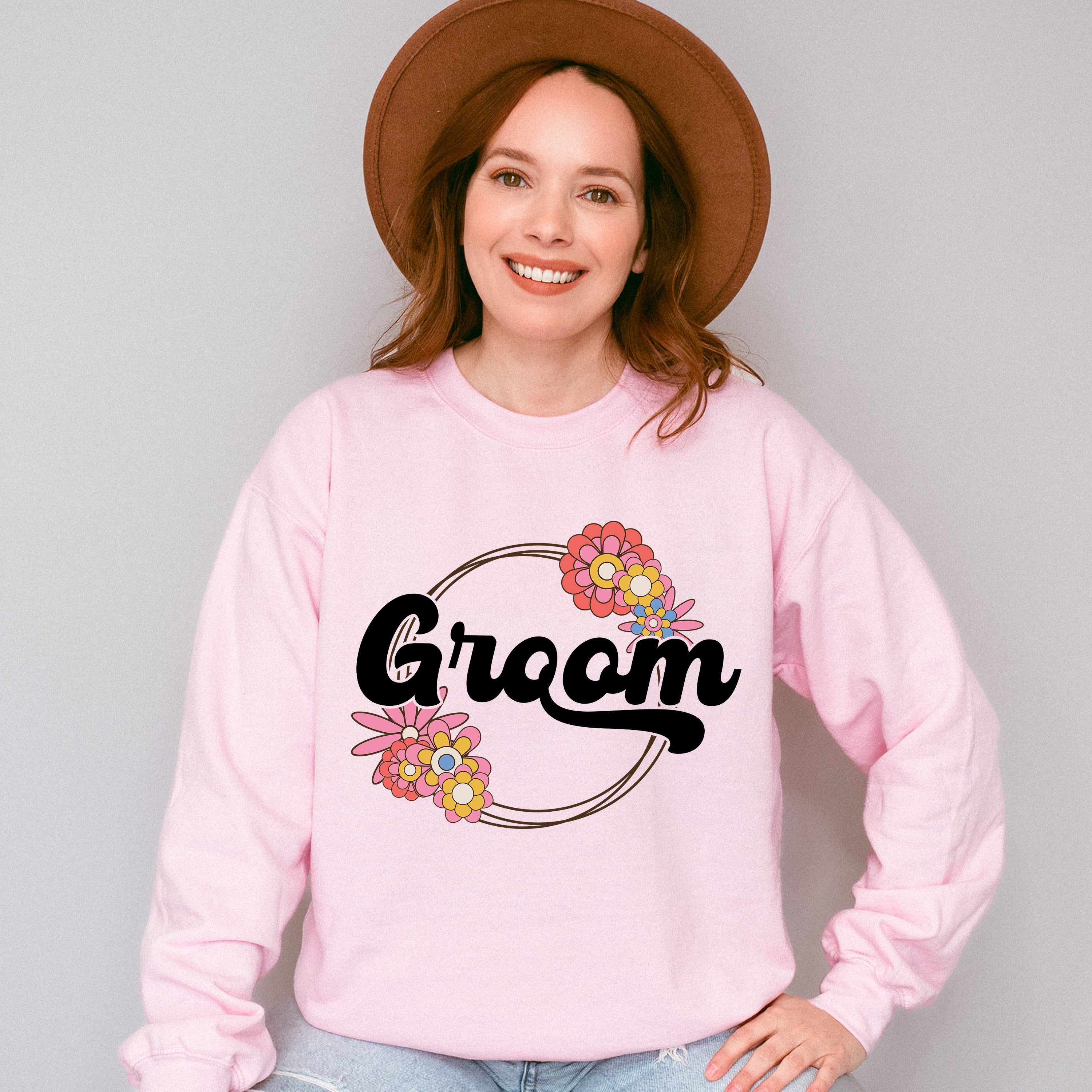 Groom Flower Design - Bachelorette Unisex Crewneck T-Shirt Sweatshirt Hoodie