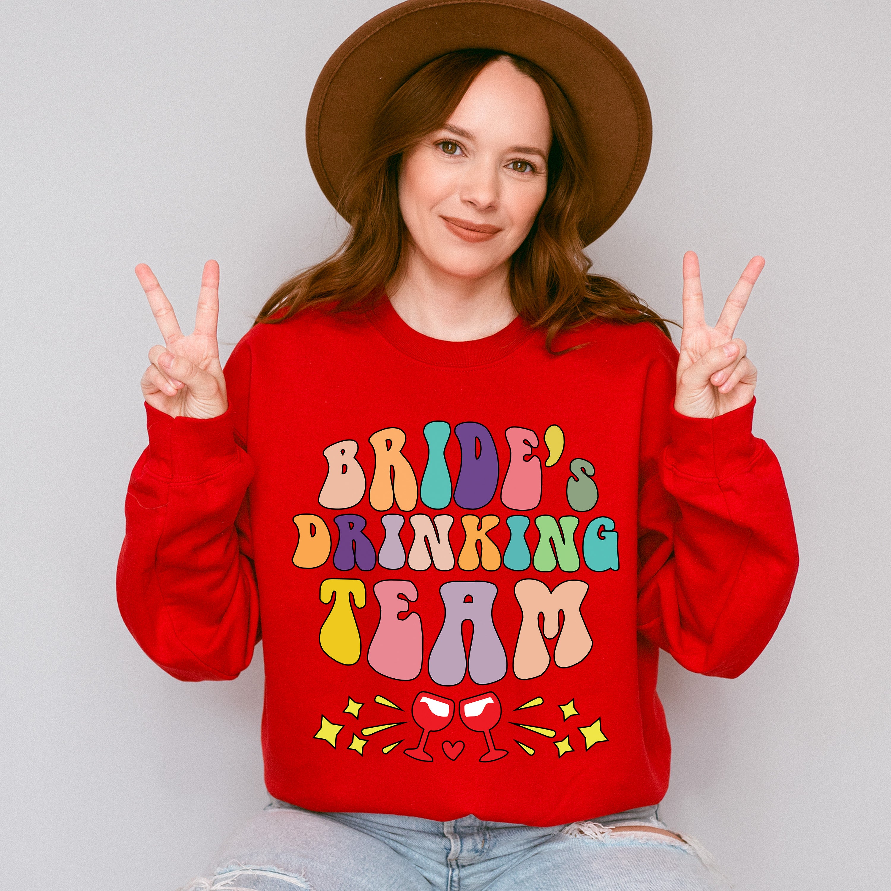 Bride's Drinking Team - Bachelorette Unisex Crewneck T-Shirt Sweatshirt Hoodie