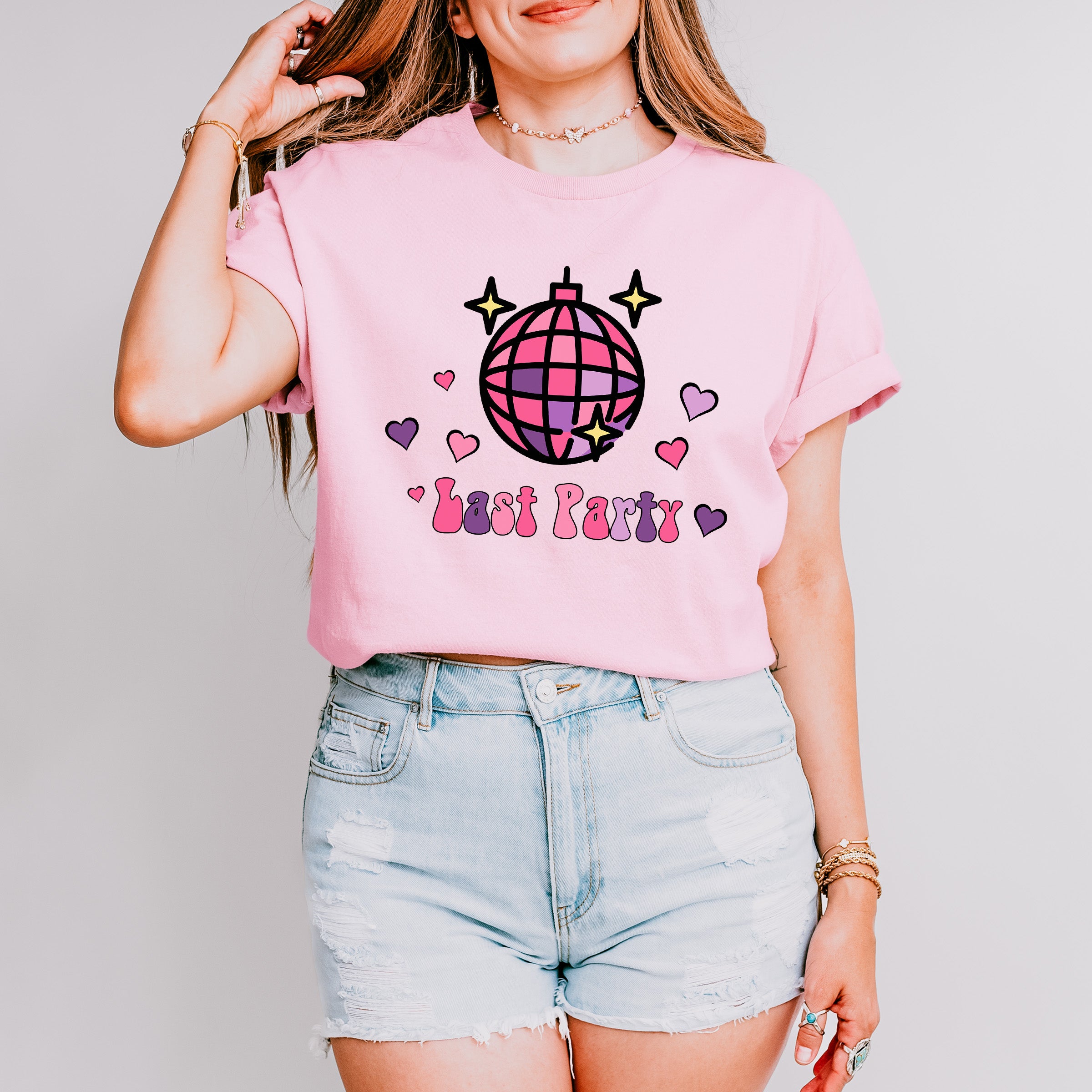 Last Party Disco Ball Design - Bachelorette Unisex Crewneck T-Shirt Sweatshirt Hoodie