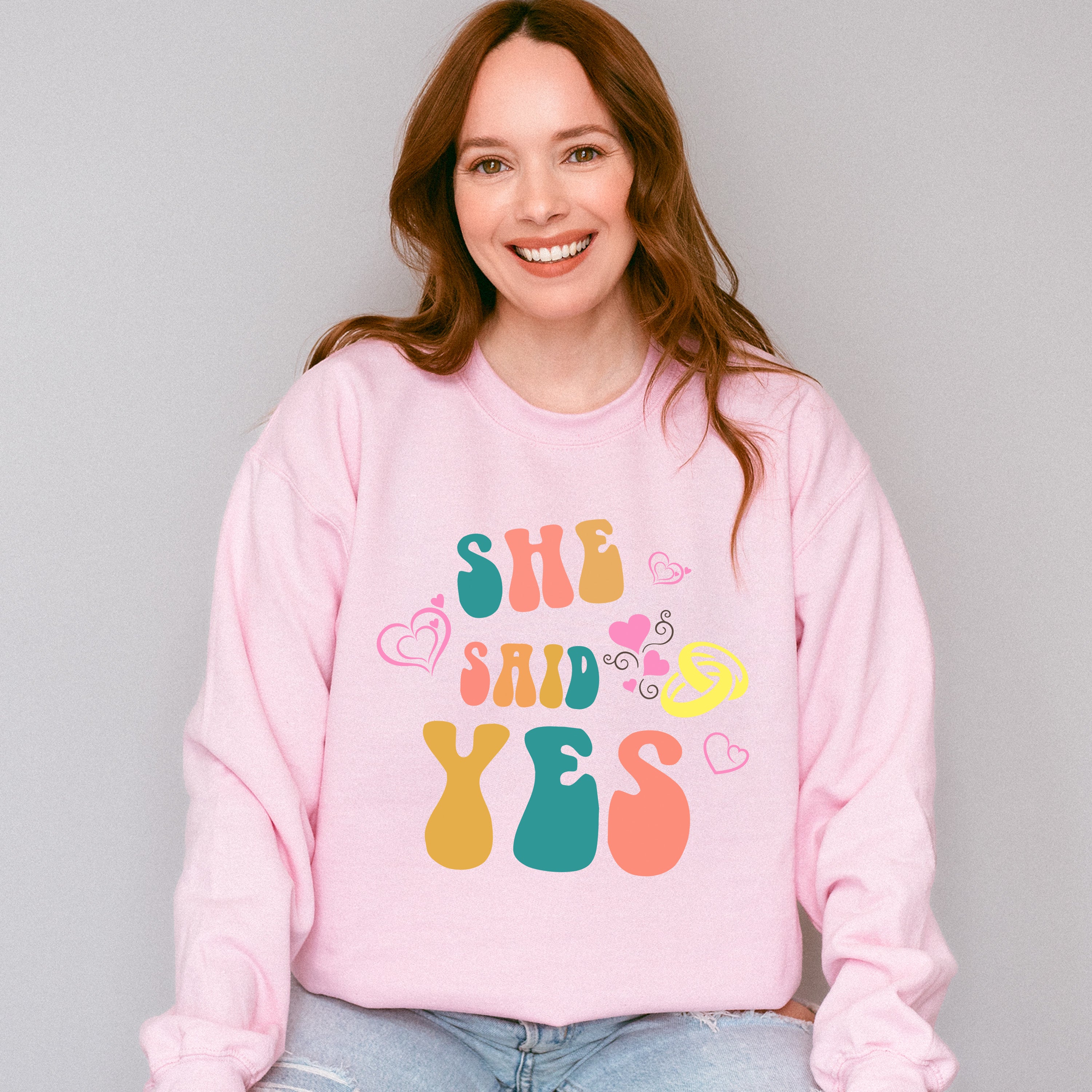 She Said Yes - Bachelorette Unisex Crewneck T-Shirt Sweatshirt Hoodie