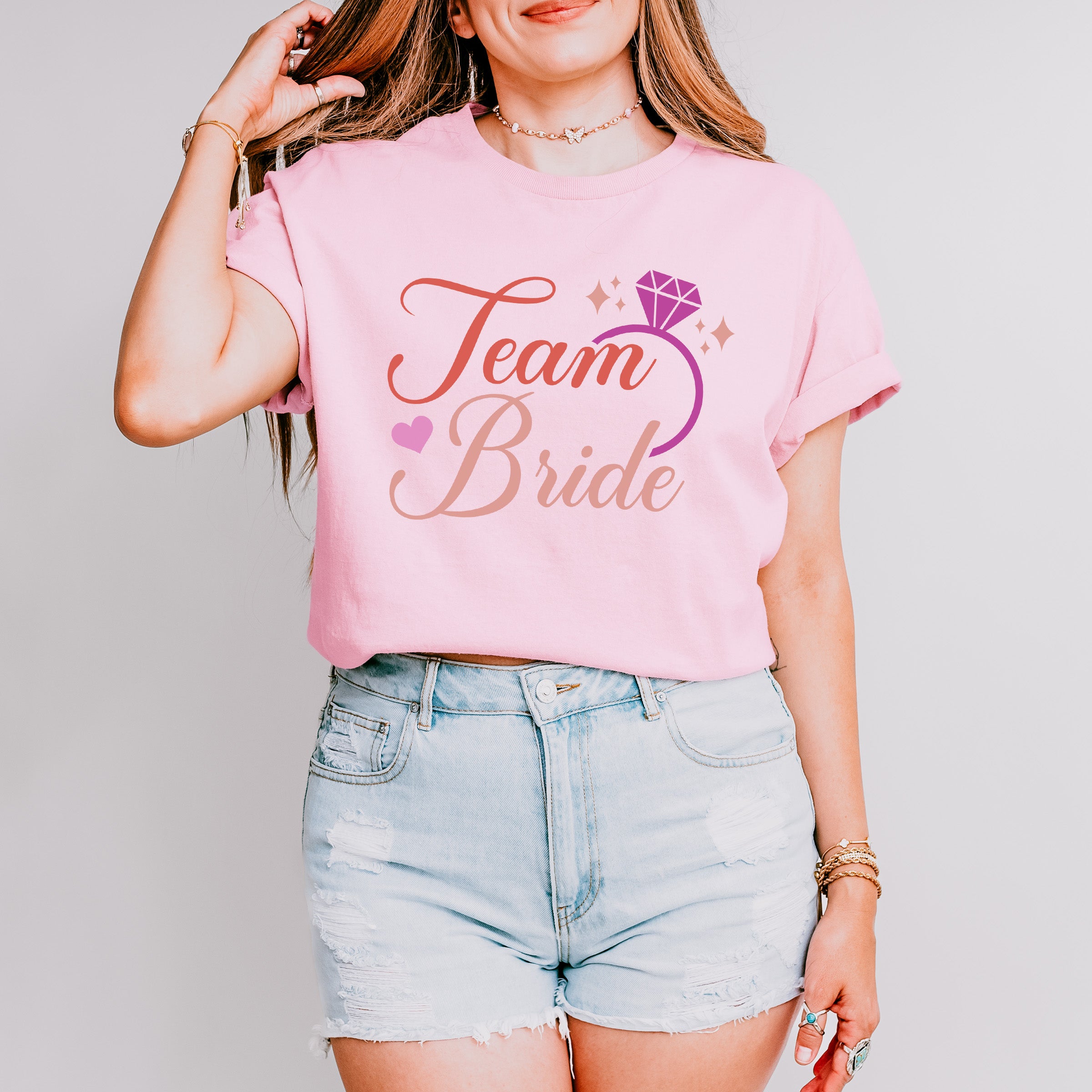 Team Bride Ring Design - Bachelorette Unisex Crewneck T-Shirt Sweatshirt Hoodie