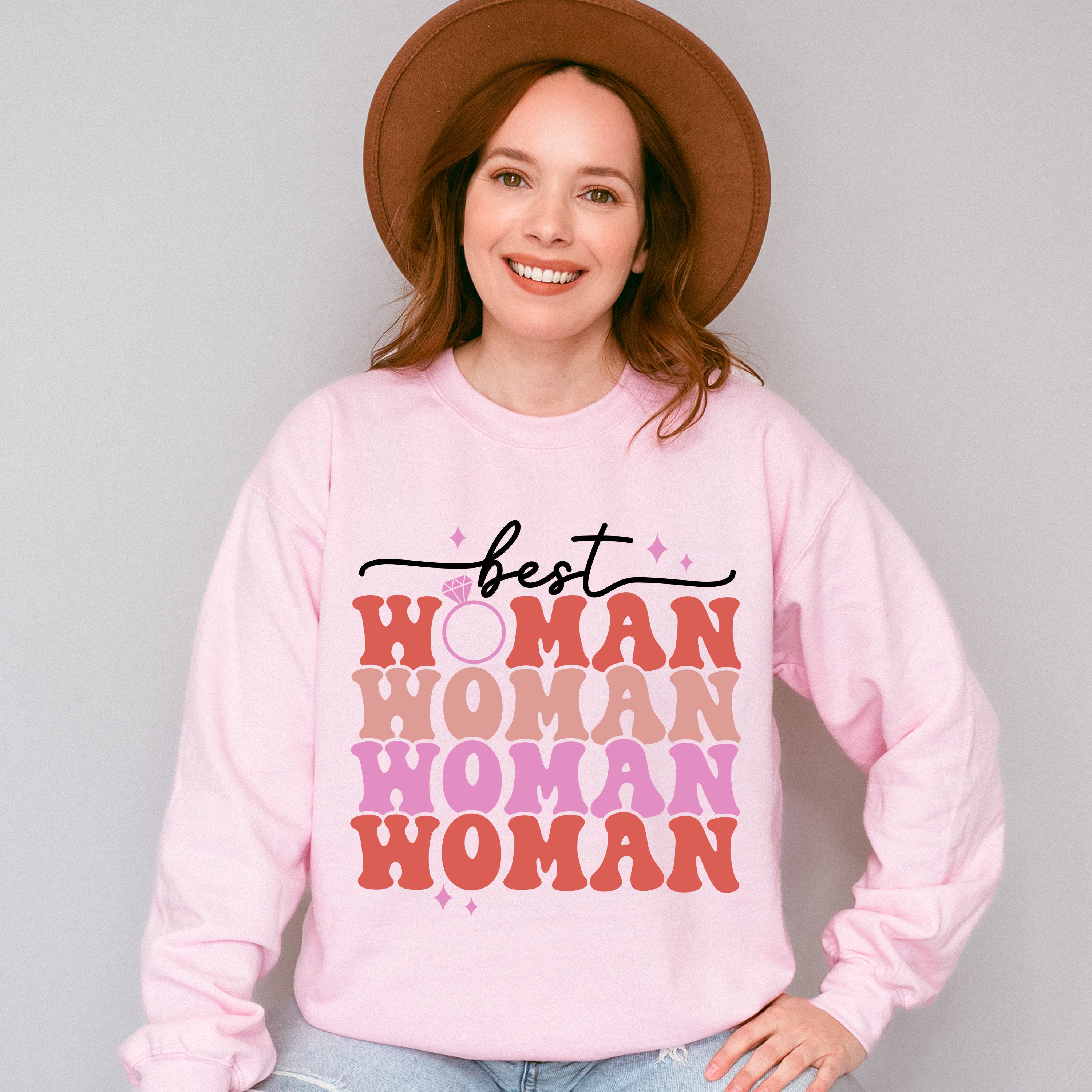 Best Woman Colorful Design - Bachelorette Unisex Crewneck T-Shirt Sweatshirt Hoodie