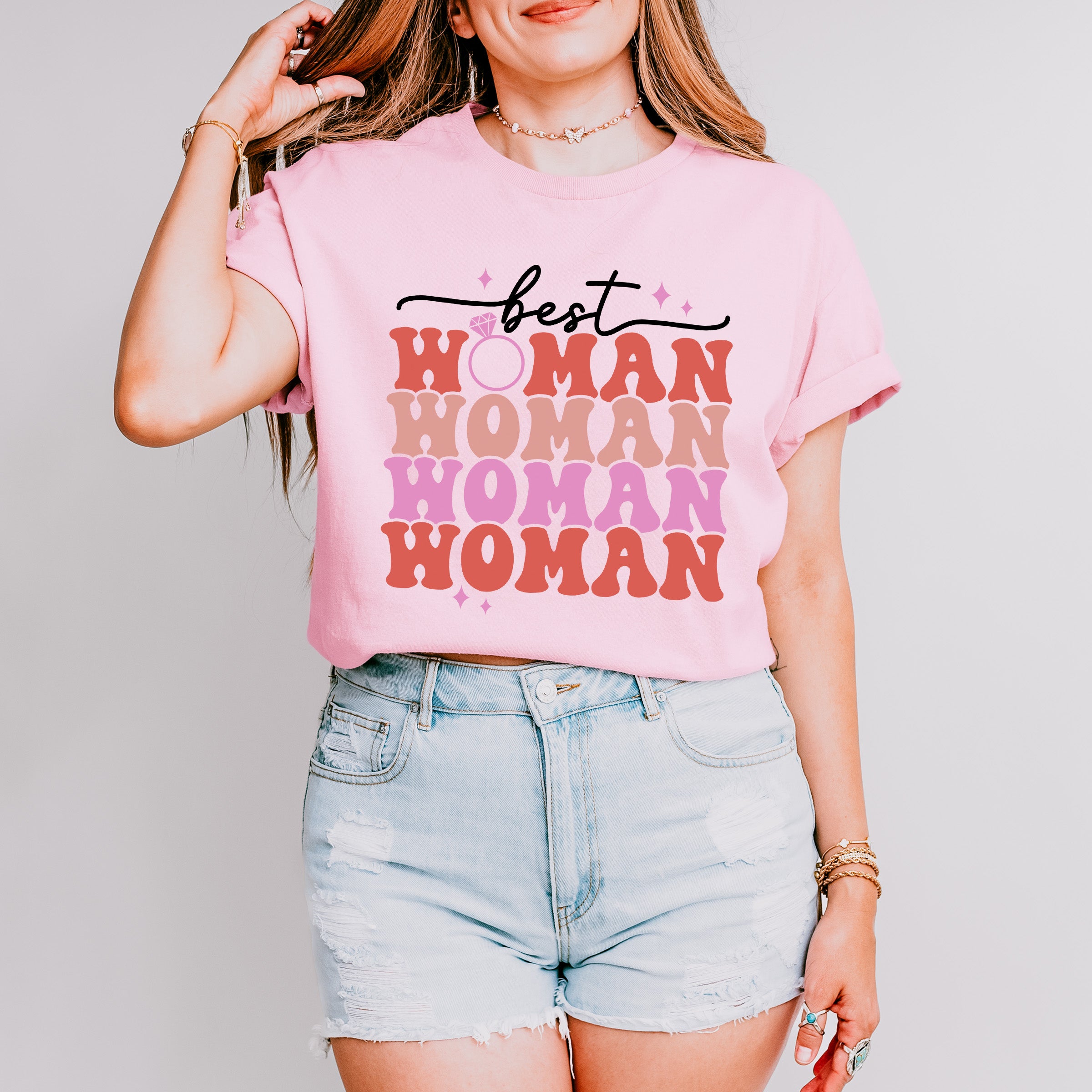 Best Woman Colorful Design - Bachelorette Unisex Crewneck T-Shirt Sweatshirt Hoodie