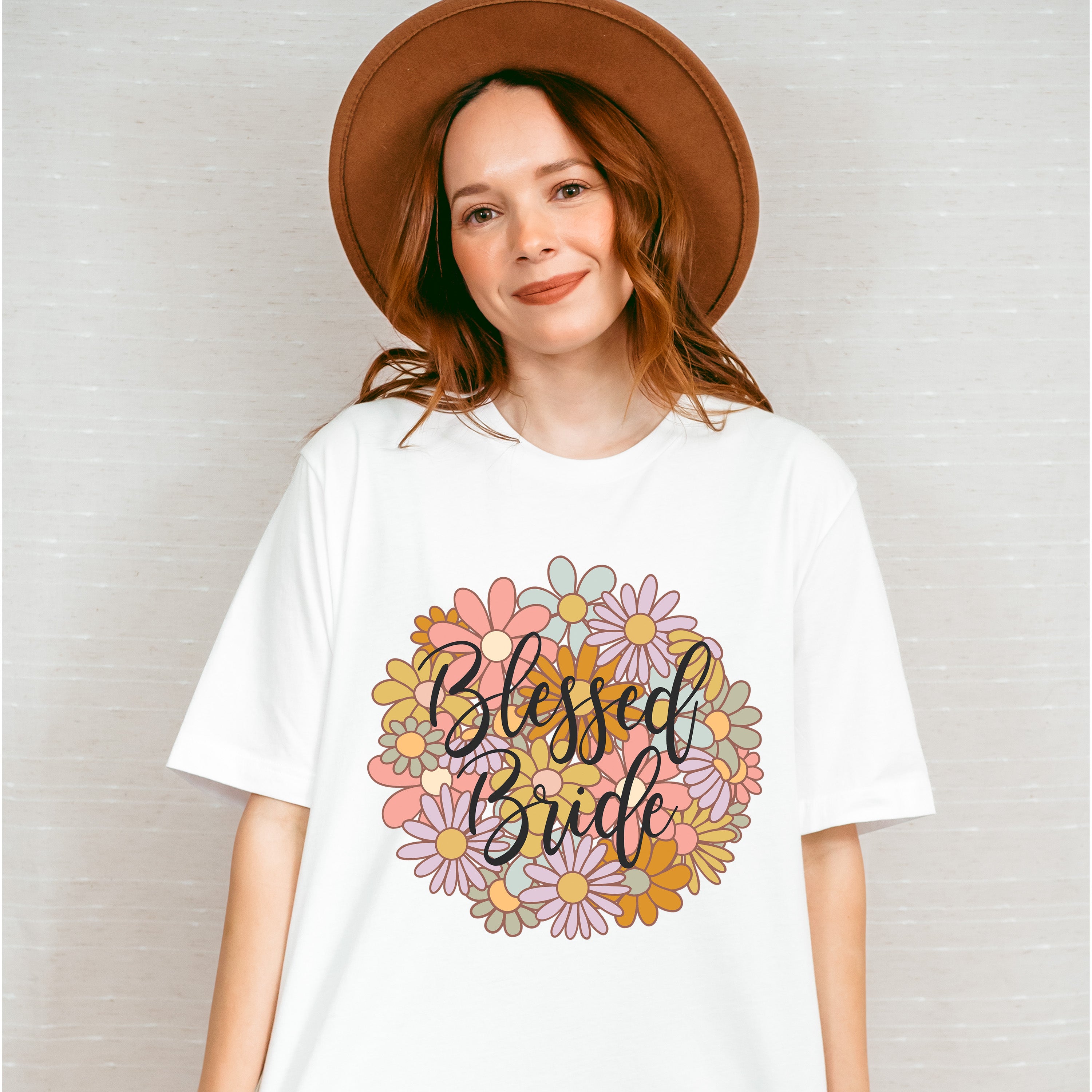 Blessed Bride Flowers Design - Bachelorette Unisex Crewneck T-Shirt Sweatshirt Hoodie