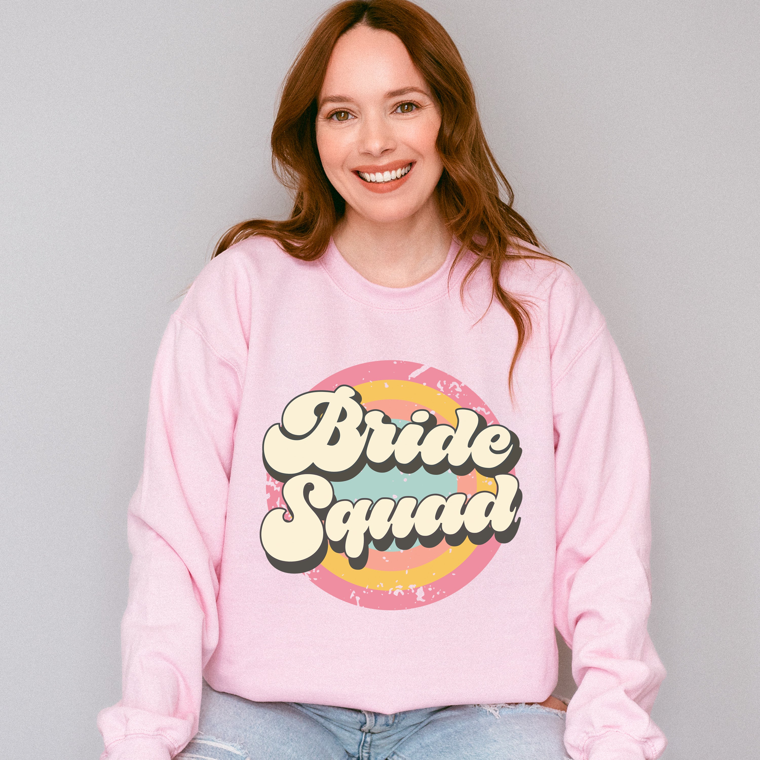 Bride Squad Circular Design - Bachelorette Unisex Crewneck T-Shirt Sweatshirt Hoodie