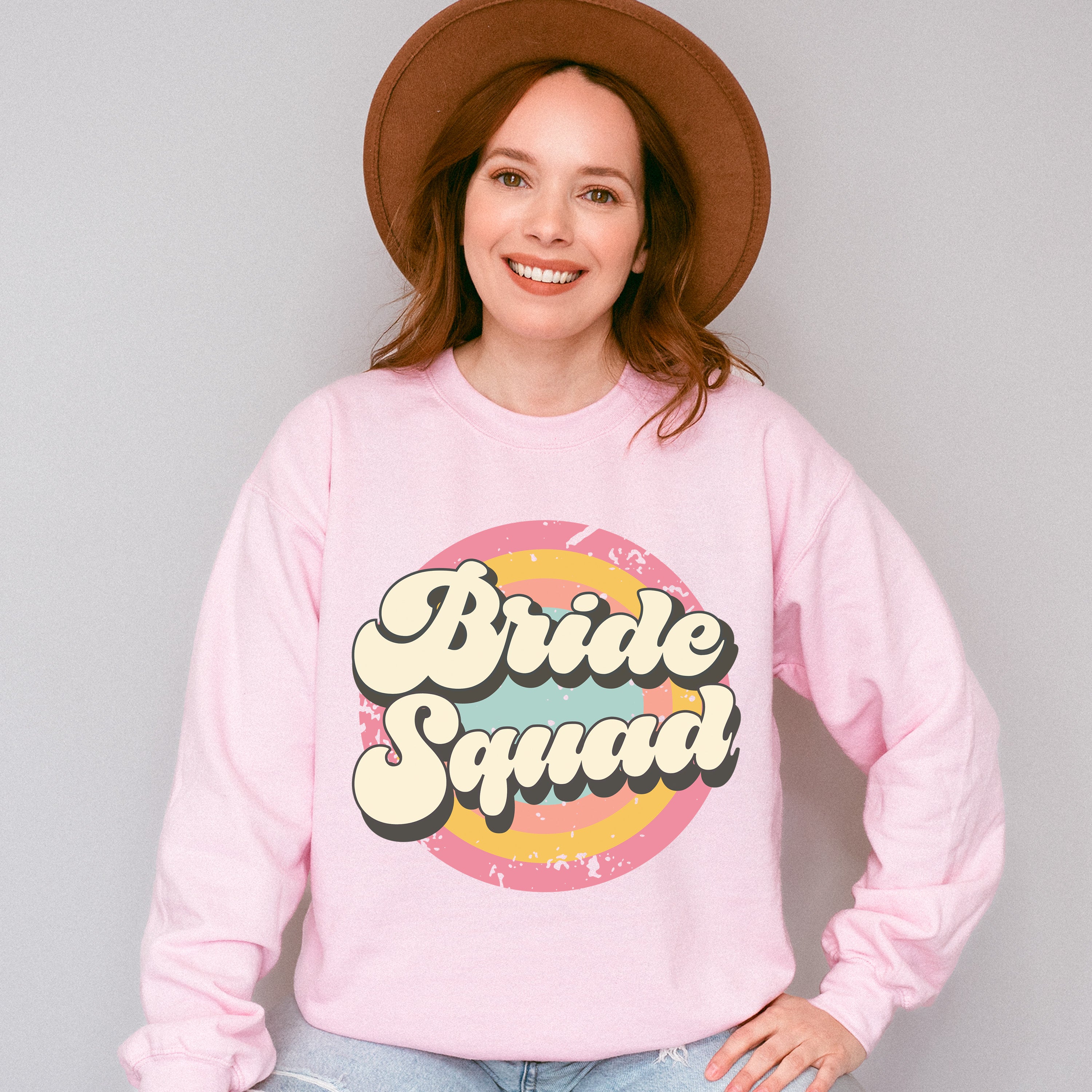 Bride Squad Circular Design - Bachelorette Unisex Crewneck T-Shirt Sweatshirt Hoodie